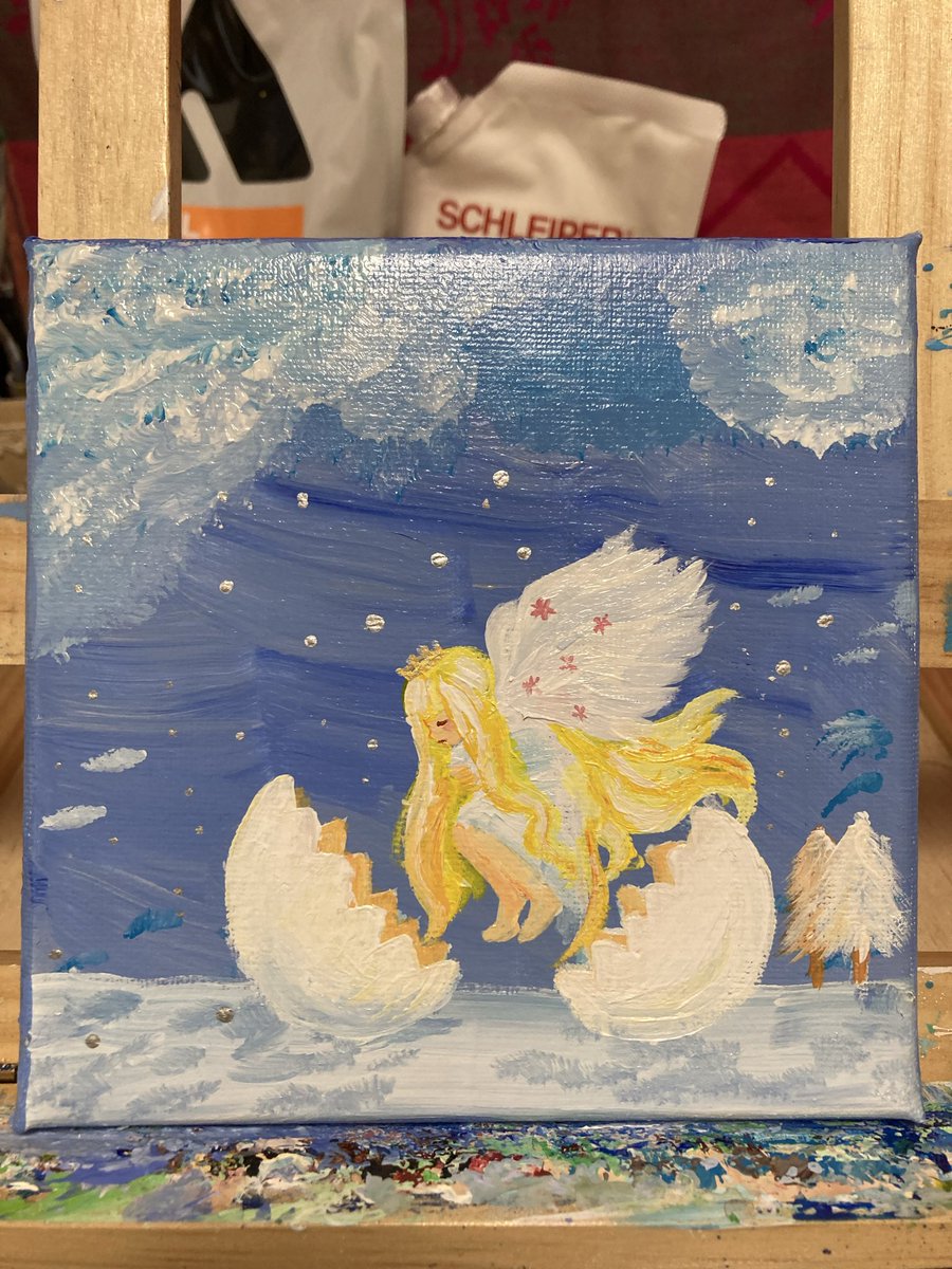 アクリル絵「こてんこもり」