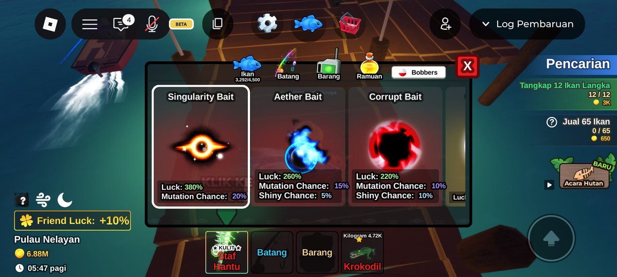 psesekali's tweet photo. WTS POLOSAN AKUN FISH IT RATA KANAN + 7M COIN + SKIN MEGALODON Harting CPM #zonauang https://t.co/uQWqbP2i01