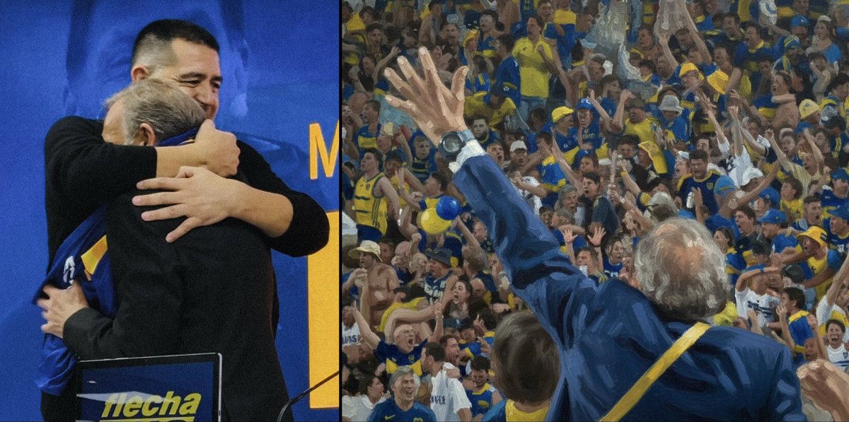 marcosbonocore's tweet photo. Boca es familia, códigos y respeto. La pelota y sus vicisitudes no son nada comparado con lo que hubo detrás del fútbol este último tiempo. 

Gesto de grandeza y amistad de Juan Román Riquelme en el final del camino de Miguel. Quien, por costumbre, sacó a relucir un ratito la mística de un gigante adormecido por Estados Unidos. Ensuciar esta lectura por intereses, diferencias políticas o cuestionamientos a una gestión sería dejar pasar la oportunidad de valorar la realidad. 

Postales y recuerdos ahora históricos para el fútbol argentino. Una historia de desenlace triste con el amor como estandarte hasta el final. Hoy, asentado ya como un capítulo más en la retina de un club inigualable y diferente. Club al que este maestro eligió pertenecer. 

Eterno Russo.