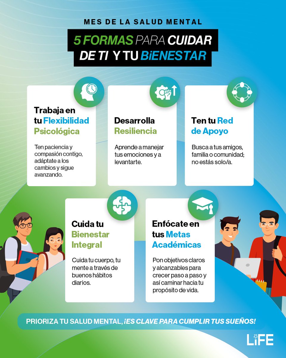 Tu salud mental también merece atención 🧠💜 Hay muchas maneras de cuidarla y aquí te dejamos algunas.  

Conócelas, ponlas en práctica y compártelas con tu comunidad. Descubre más en: tqueremos.tec.mx