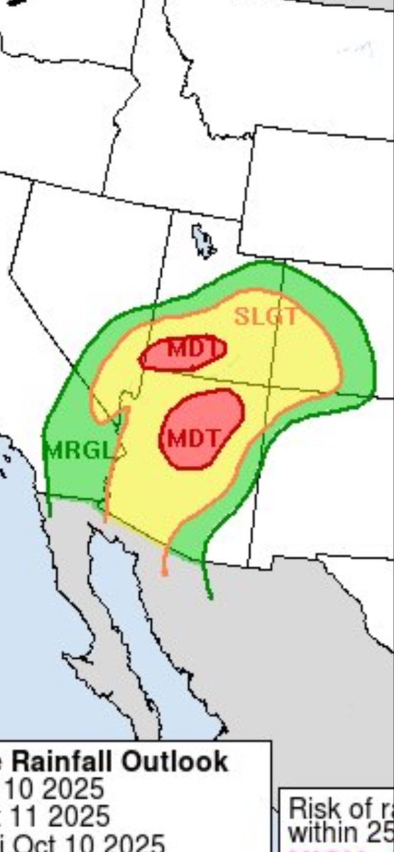 AlanaBrophyWX's tweet image. #4WARN: Today is a dangerous day for flooding in the southern half of Utah. SW #Utah has been upgraded to a moderate excessive rainfall risk today. The last time this happened? Sept. Of 2022. 

Take all warnings seriously, seek higher ground &amp;amp; NEVER drive thru flood waters
#utwx