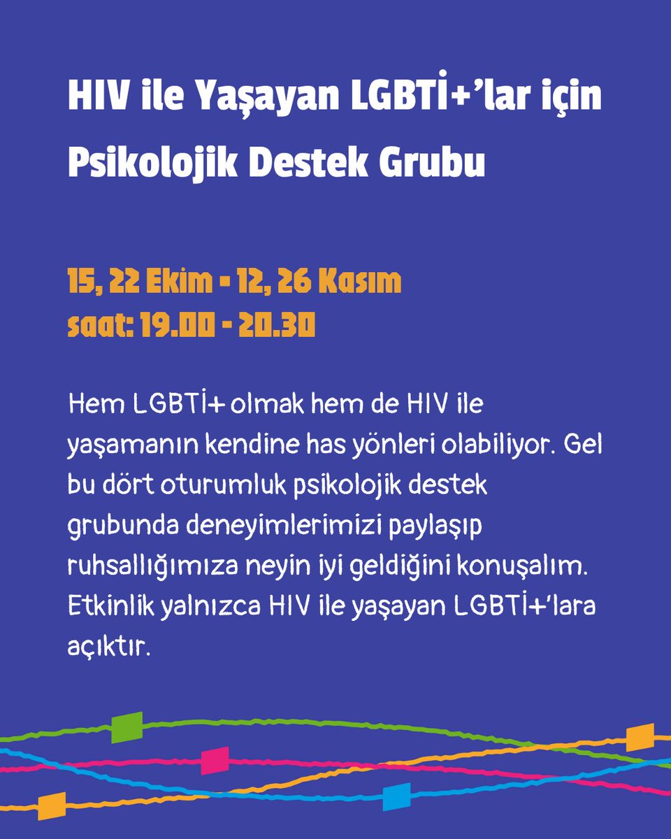 spodlgbti's tweet image. HIV ile Yaşayan LGBTİ+'lar için Psikolojik Destek Grubu buluşmalarının ilkini 15 Ekim Çarşamba saat 19.00'da gerçekleştireceğiz. Etkinlikle ilgili merak ettiklerin için fotoğrafları kaydır!
