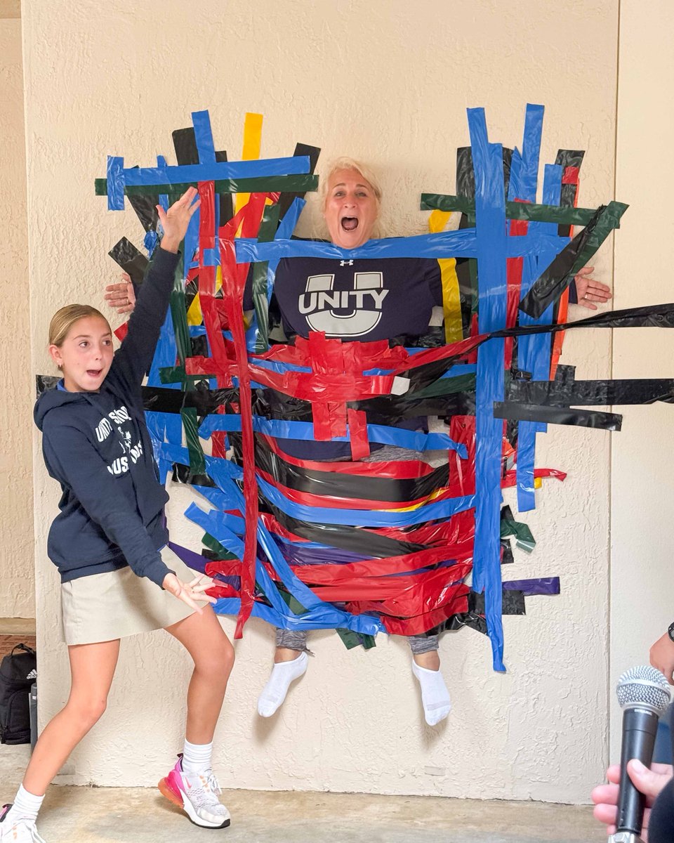 UnityDelray's tweet image. 🎉 Challenge #1 was a hit! We got closer to our goal AND turned teachers into toilet-paper mummies! 🧻😄 Thanks to everyone who donated & helped make this Annual Fund unforgettable! 💙
#UnitySchoolFL #AnnualFund #SupportUnity