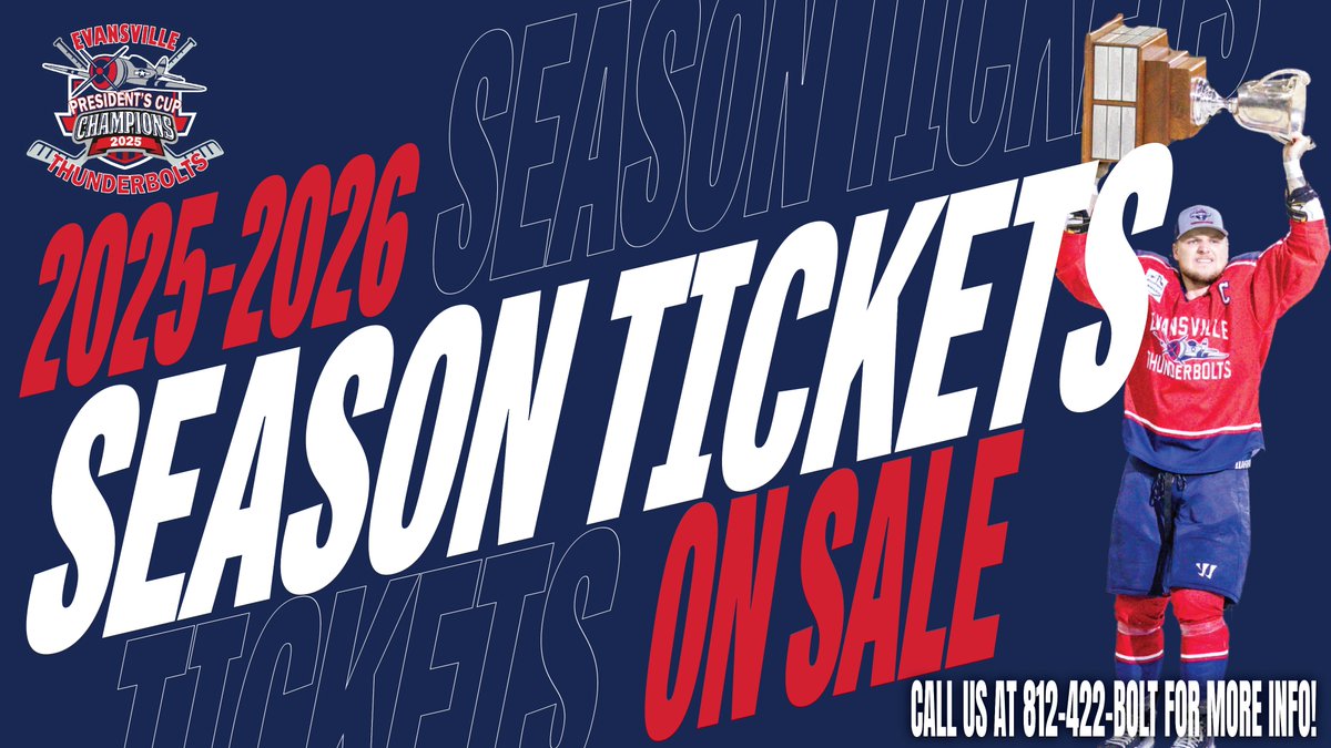 🚨IT'S NOT TO LATE TO LOCK IN YOUR SEASON TICKETS!🚨

We are just 16 DAYS away from our Home Opener here at the Ford Center! Join us for all 29 home games this season by purchasing full season tickets!

Interested? Give us a call at 812-422-BOLT to find out more info!