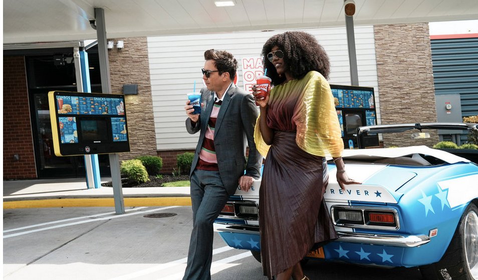TVTango's tweet photo. ⭐Watch tonight @NBC 8pm (Stream @peacock) New Episode ON BRAND WITH JIMMY FALLON #OnBrandWithJimmyFallon #OnBrand "Diners, Drive Ins and Housewives" #Sonic @sonicdrivein Starring @jimmyfallon @badassboz Guest: #ErikaJayne About https://t.co/NOoXUg0Bzd https://t.co/xnnojyFBCC