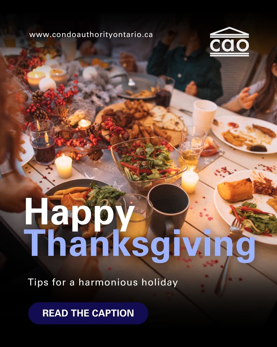 🍂 Happy Thanksgiving long weekend! 🍁 As we gather to celebrate and enjoy our long weekend, let’s also keep our condo communities clean and be mindful of our neighbours. 

Remember to follow your condo’s guidelines for garbage and waste management to keep our shared spaces tidy