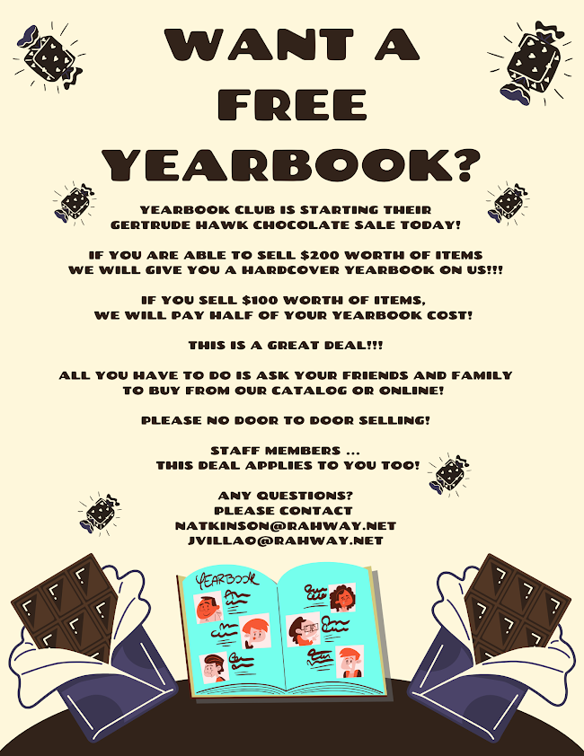 Support the Rahway Academy Gertrude Hawk Sale!  If students sell $200 of product they get a free yearbook, $100 gets them half off. Orders due by 10/28!
rahway.net/p/~board/rahwa…