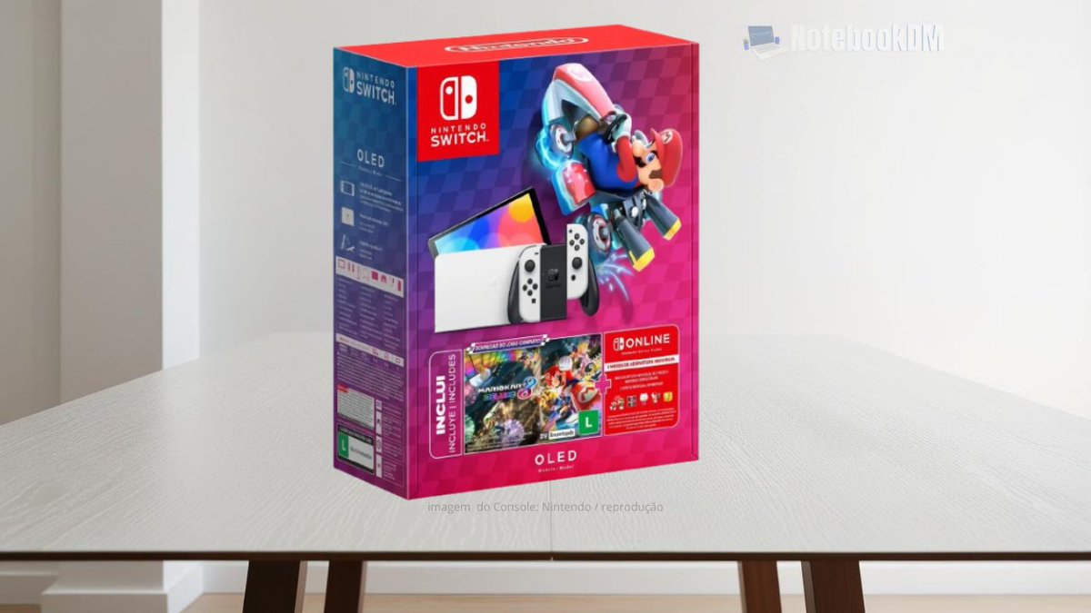 notebookdm's tweet photo. Switch OLED 64GB Branco + Mario Kart 8 Deluxe: Sua nova aventura começa aqui! 🚀 Tela OLED, 60 FPS e diversão ilimitada. #NintendoSwitch #MarioKart #OLED

https://t.co/wp11TVBfW6 https://t.co/5tiP4BpgcA