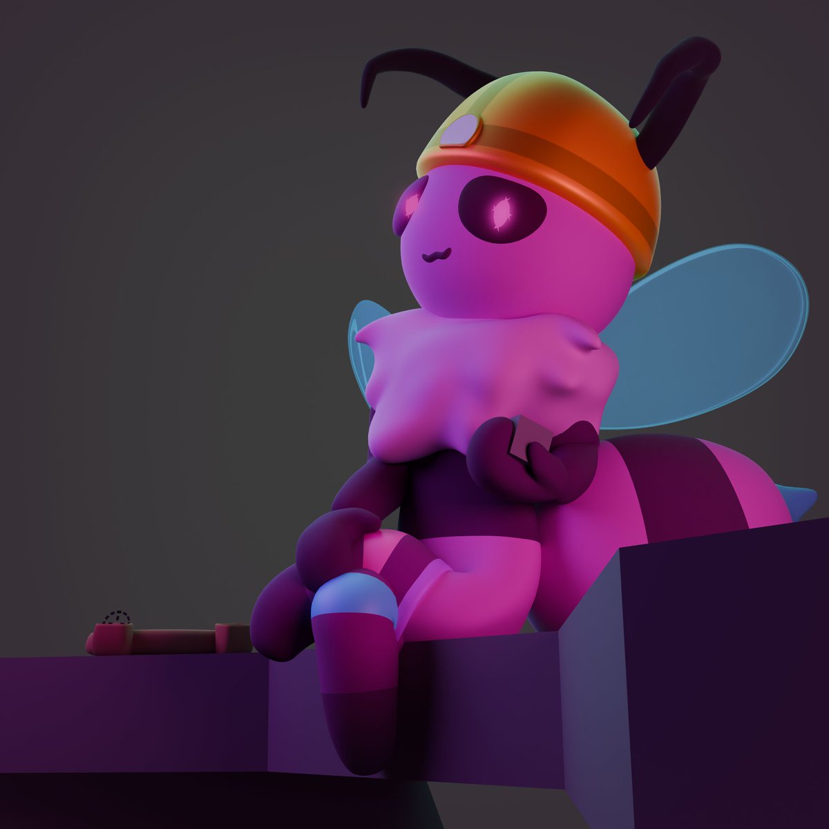 TheMooskyFish's tweet image. topol with thigh highs 
#bugfablesoc #blender #b3d #3d