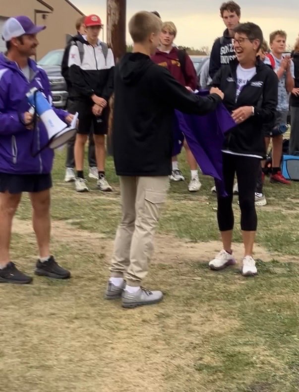 AHSHuskies's tweet image. Great pictures from yesterday’s Kathy Conrad Purple Pride Cross Country Meet - a small way to say thank you and honor Kathy who’s given so much to our student athletes, programs and communities!!! Thank you Kathy- Purple Pride!!!