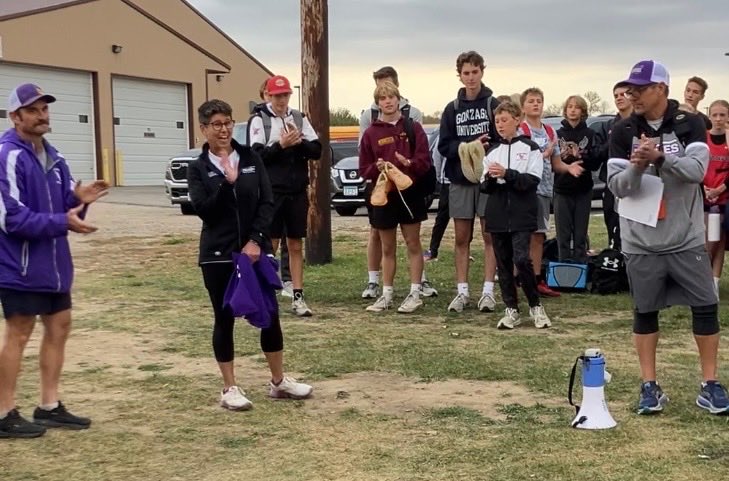 AHSHuskies's tweet image. Great pictures from yesterday’s Kathy Conrad Purple Pride Cross Country Meet - a small way to say thank you and honor Kathy who’s given so much to our student athletes, programs and communities!!! Thank you Kathy- Purple Pride!!!