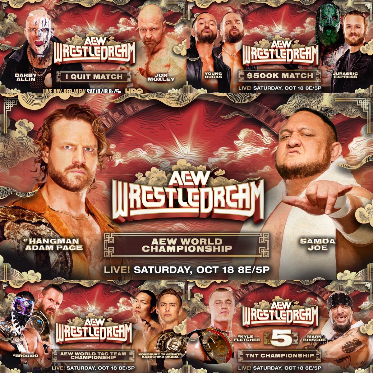 li230_1's tweet image. ساموا جو ضد هانقمان بيج على لقب AEW

داربي الين ضد جون موكسلي بقانون اي كويت النزال 5

اليانق باكس ضد الجراسيك اكسبرس

كازوتشيكا اوكادا وكونوسكي تيكشيتا ضد بروديدو على القاب التاق تيم

مارك بريسكو ضد كايل فليتشر على لقب TNT النزال 5

كارد ريسل دريم تاريخي تاريخي فعليا يمكن هذا…