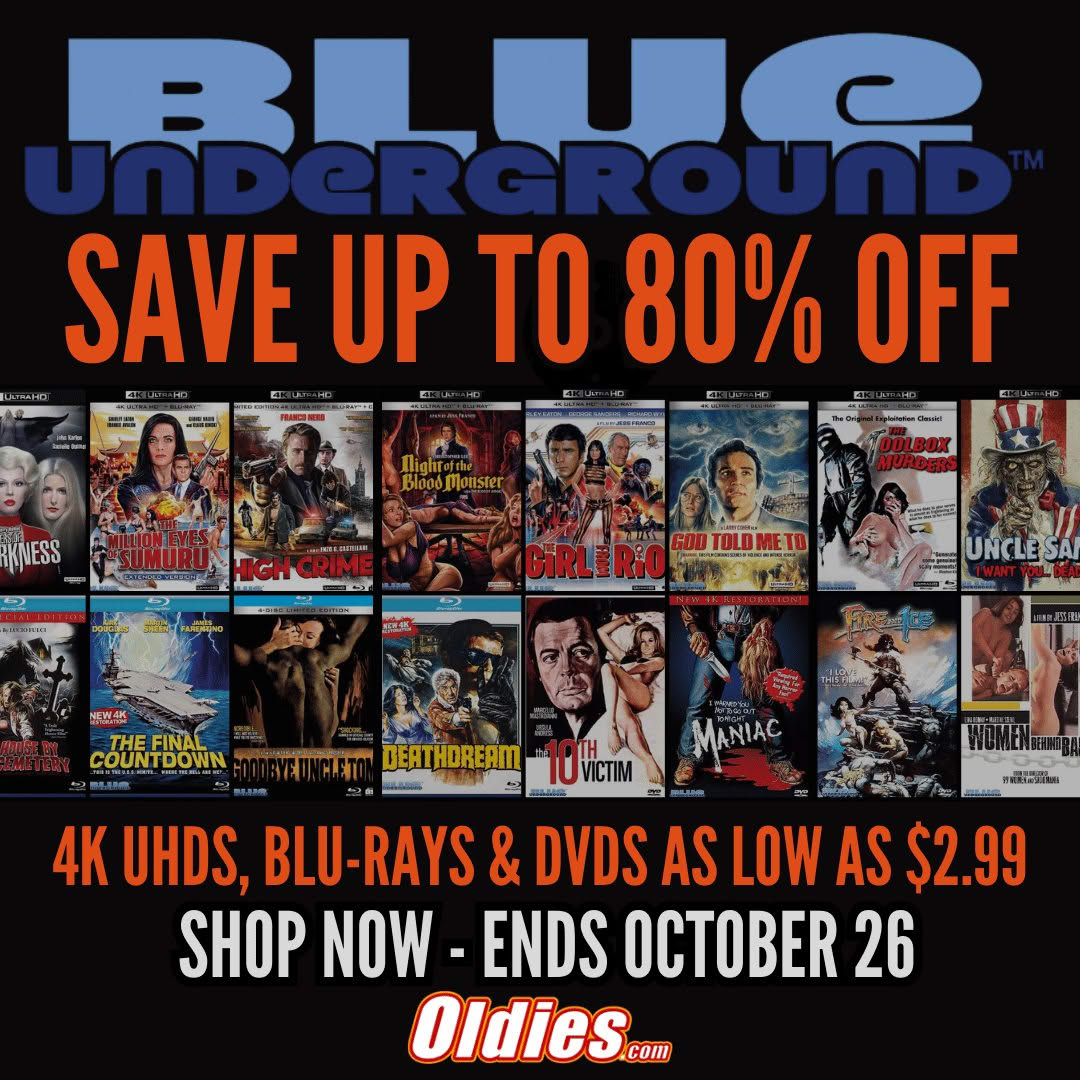 💥Blue Underground flash sale is on! Save up to 80% off list price on 4K UHD, Blu-ray &amp; DVD now through Oct 26th! FREE U.S. Shipping on orders of $75+💥

MVD Shop: mvdshop.com/collections/bl…

Oldies: oldies.com/collection-vie…

Ronin Flix: roninflix.com/collections/bl…
