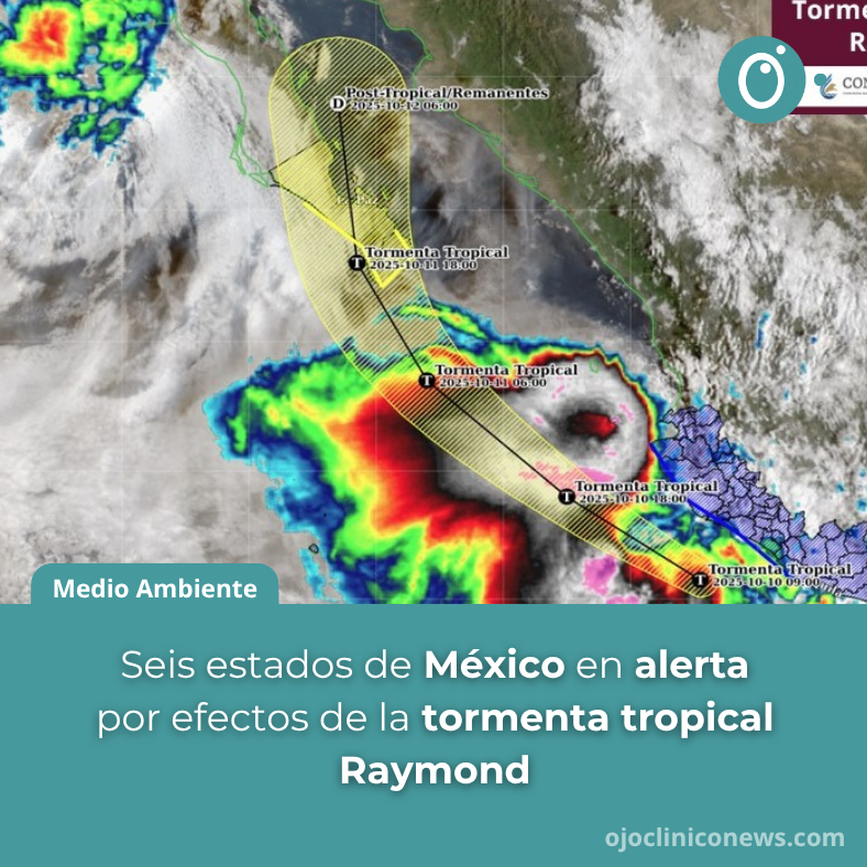 ojocliniconews's tweet photo. 🌀 Esta mañana, la #TormentaRaymond se localiza cerca de #Manzanillo y #PuntaSanTelmo, generando #LluviasIntensas 🌧️ en Guerrero, Michoacán, Colima, Jalisco, Nayarit y Baja California Sur ⚠️.
🌧️ Conoce todos los detalles https://t.co/dPX4uXud7b https://t.co/WNCFjCIIaN