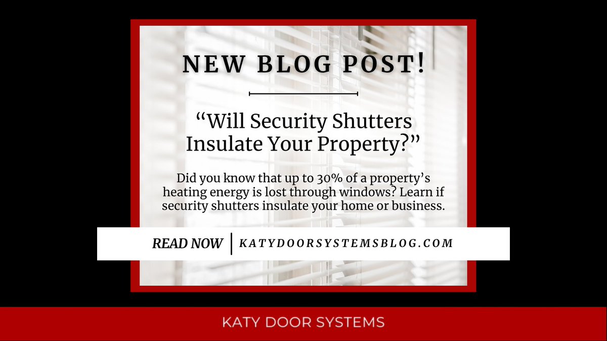 KatyDoorSystems's tweet image. Wondering if security shutters can help insulate your property? Our latest blog explores how they reduce energy loss and add extra protection for homes and businesses. Read here: katydoorsystemsblog.com/?p=503

#SecurityShutter #HomeRepair #HomeImprovement