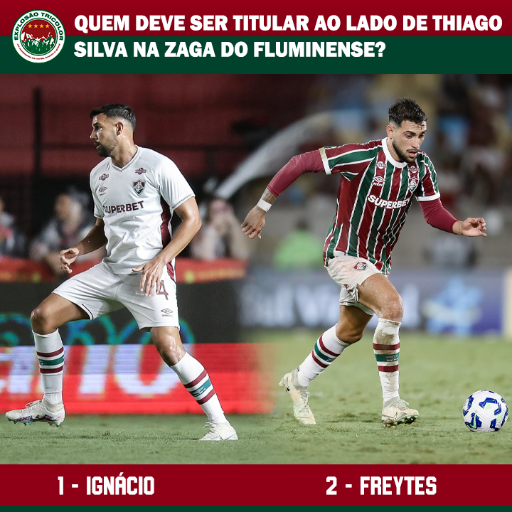 ExploTricolor's tweet photo. Diz aí, torcedor tricolor, quem deve ser o companheiro de Thiago Silva na zaga do Fluminense? #ET #Fluminense #ThiagoSilva #Freytes #Ignácio https://t.co/ktzVFNApwE