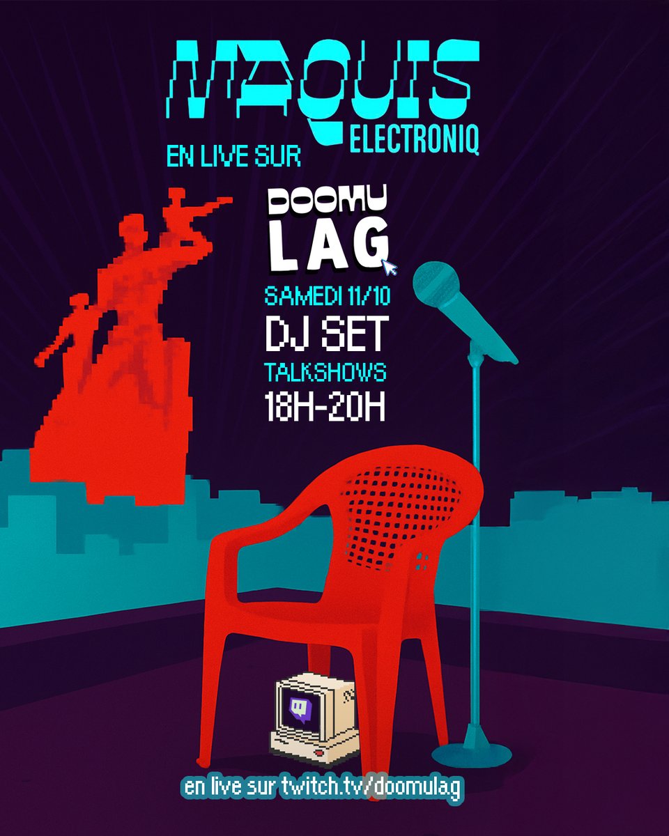 Big news, Doomu Lag s’associe avec le crew de Maquis Electroniq, qui font depuis des années à Abidjan ce qu’on aime par dessus tout : créer des espaces libres, où la musique, la culture et les idées se mélangent sans calcul. Ça se passe demain 20H sur notre chaîne Twitch, come !