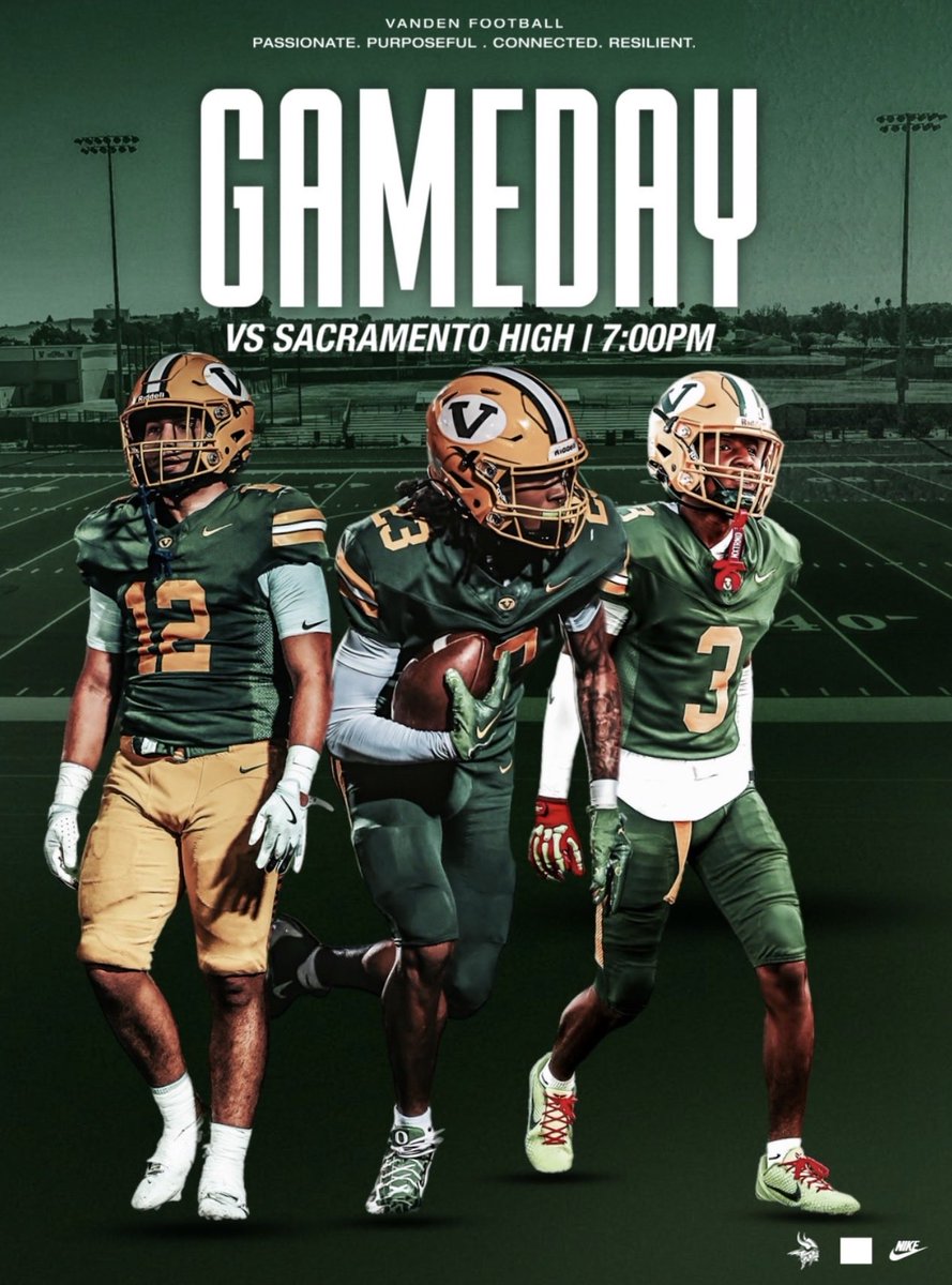 Tonight is the night! Come support us as we take on Sacramento High under the FRIDAY NIGHT LIGHTS❗️
#VandenBuilt🔰 #RecruitVanden