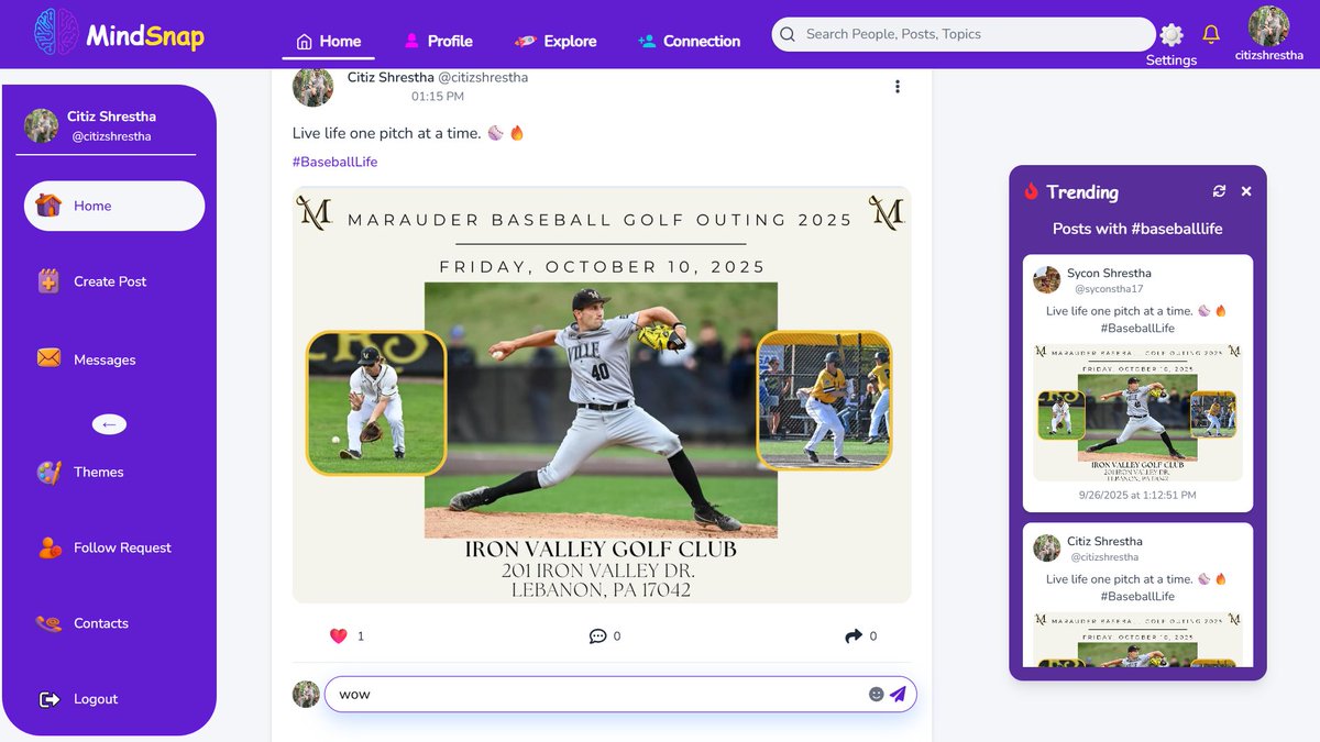 citizShrestha's tweet image. 6th Semester Project: MindSnap
A social media web app built with the MERN stack.
Clean UI, smooth animations, and a modern social experience.
Interface snapshots below 👇
#MERN #WebDevelopment #FullStackProject #ReactJS #MongoDB #NodeJS #ExpressJS #Socket