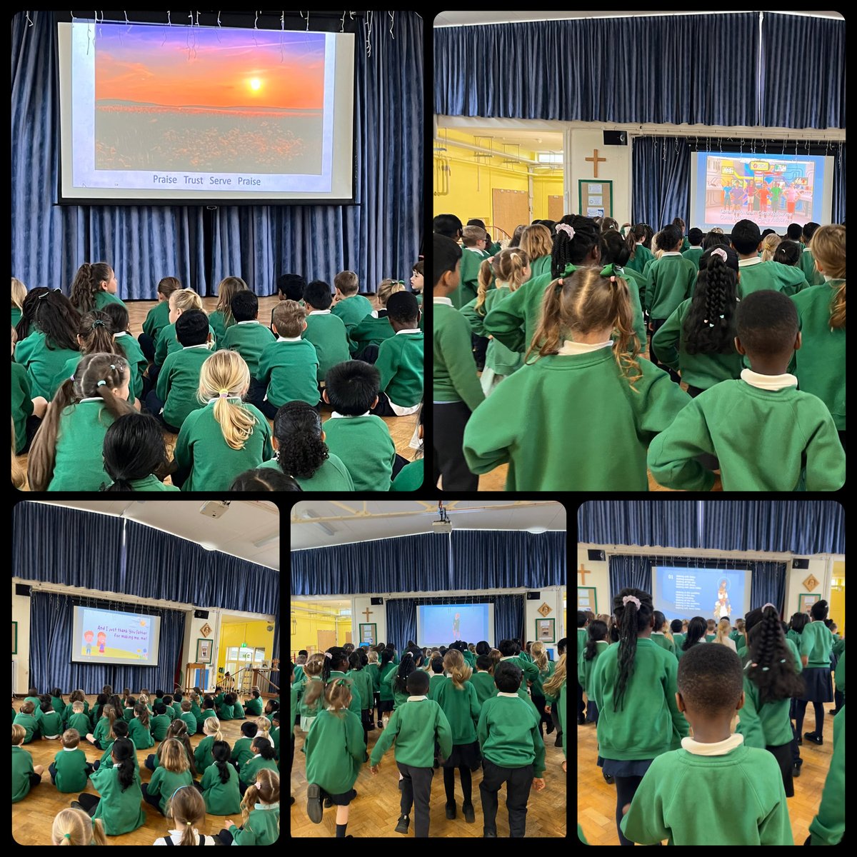 What a lovely way to start the day! KS1 enjoying hymn practice this morning. Smiles all around 😃