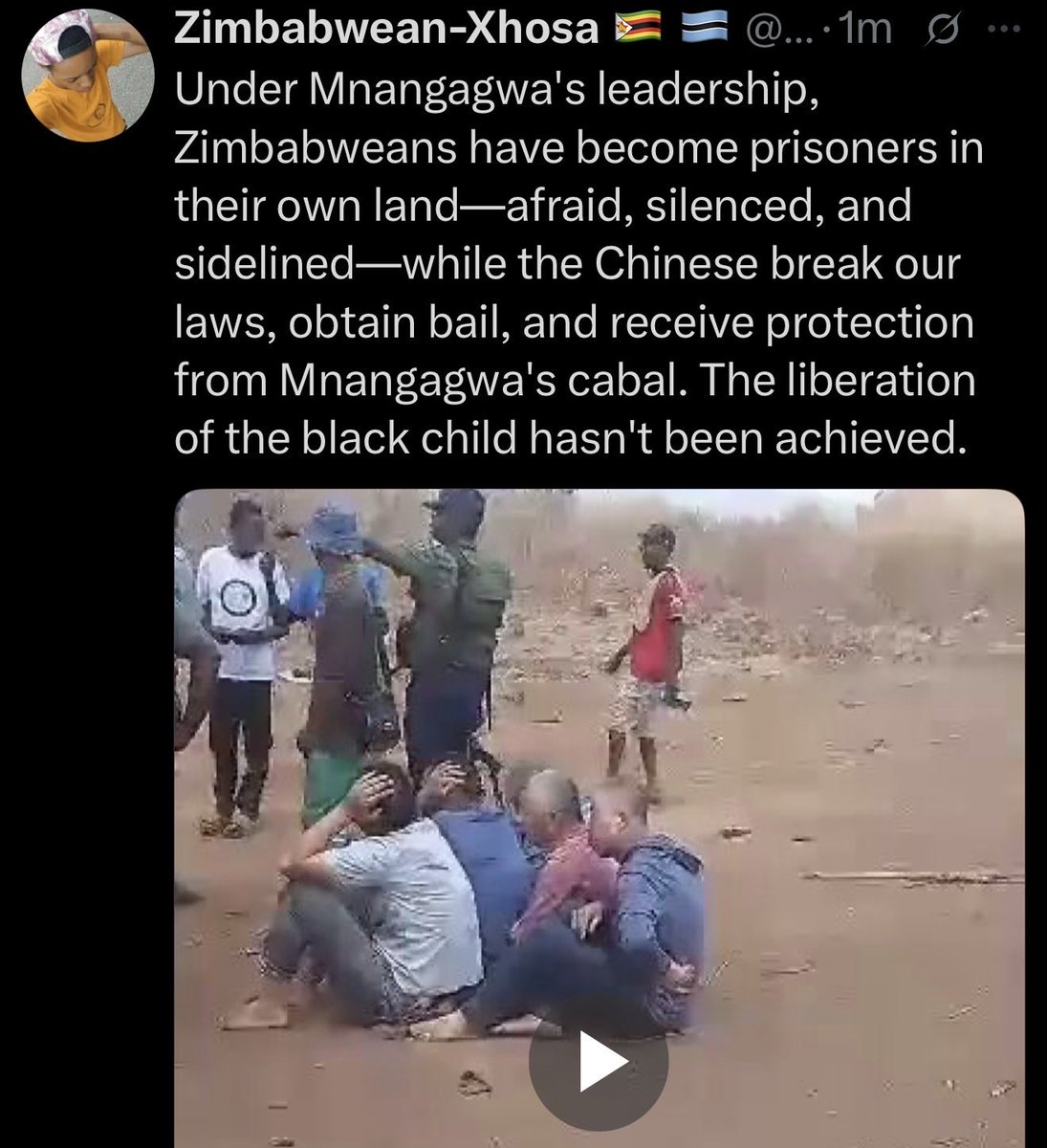 enkudheni's tweet photo. #Zimbabwe 

#China🇨🇳🤝🇿🇼#Zim

It is regrettable that some voices, often amplified by external interests, choose to misrepresent the mutually beneficial partnerships that Zimbabwe has strategically chosen to forge. The post in question is not a reflection of reality, but a deliberate distortion aimed at sowing discord and undermining our national progress.

The suggestion that the Zimbabwe Republic Police (ZRP) @PoliceZimbabwe acts as a protector of "colonial masters" is not only false but an insult to our sovereign institutions. The ZRP's mandate is to uphold law and order, protect all lawful investments in our country, and ensure the safety of every citizen and international partner. To frame their duty as protection from an "angry mob" is to advocate for chaos over the rule of law.

The Government of Zimbabwe, under the leadership of His Excellency President E.D. Mnangagwa @edmnangagwa , operates on a clear policy: Zero tolerance for illegal activities, regardless of the perpetrator's nationality. Our laws are clear and are applied without fear or favor. Any individual or entity, Chinese or otherwise, found to be operating outside our legal framework will face the full might of the law. Isolating a few alleged incidents to tarnish an entire strategic partnership is a disingenuous tactic.

The partnership between Zimbabwe and China is one of South-South cooperation, built on mutual respect and shared development goals. It is a relationship that has delivered tangible results from infrastructure projects to critical investments in our mining sector that directly contribute to our national vision, #Vision2030. To label our chosen partners as "colonial masters" is to spit on the graves of our liberation heroes who fought against real colonialism. It is a narrative peddled by those who are uncomfortable with a strong, independent Zimbabwe choosing its own friends and its own development path.

While we acknowledge the right of every citizen to voice concerns, we must be vigilant against those who seek to manipulate genuine grievances for a foreign agenda. The "rising temperatures" are not against our development partners, but against the lies and economic sabotage propagated by those who do not wish to see Zimbabwe succeed on its own terms.

Our focus remains unwavering: to build a prosperous Zimbabwe, by Zimbabweans, with partnerships that we, as a sovereign nation, deem fit for our destiny. 

Friends Forever✅

@zim_china