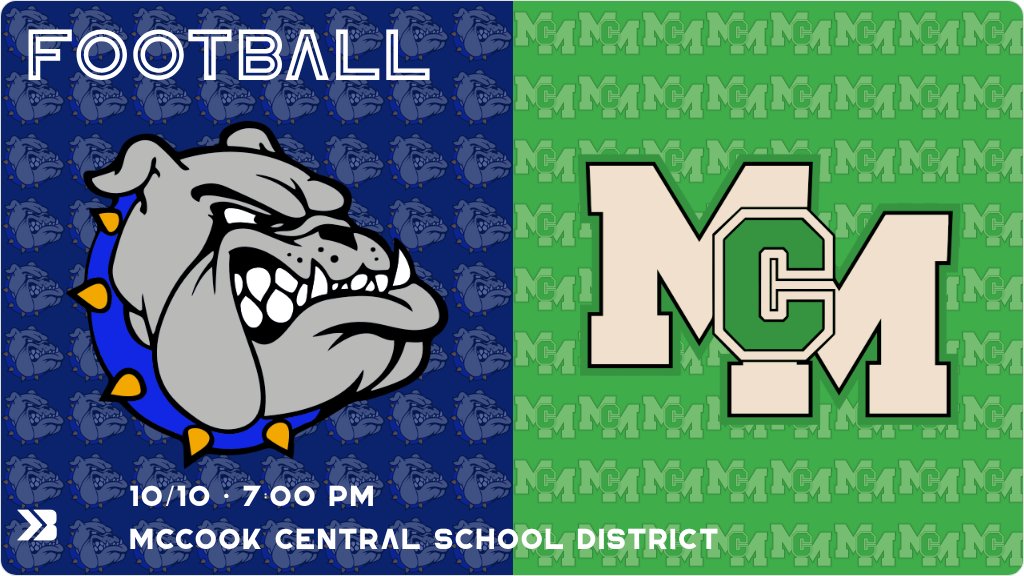 Football (Varsity) Game Day! - Check out the event preview for the The McCook Central/Montrose Fighting Cougars vs The Baltic Bulldogs. It starts at 7:00 PM and is at McCook Central School District. gobound.com/sd/sdhsaa/foot…