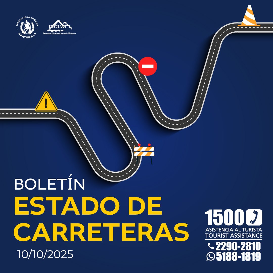 🚨🚗Ingresa a 👉goo.su/bUgPtfz para conocer el estado de carreteras del país.
#Asistur1500