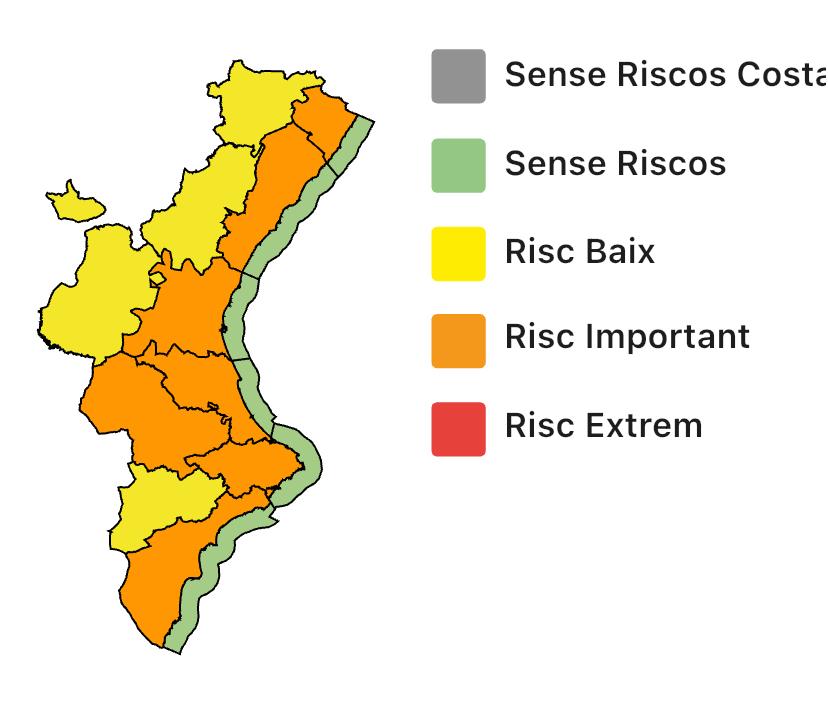 (18:55 h)🚨El Centro de Coordinación de Emergencias actualiza sus alertas por lluvias y tormentas para hoy y mañana a causa de la #DanaAlice:

🔴➡️🟠Se desescala la alerta roja por lluvias en el litoral sur de Alicante, que pasa a ser naranja

Se mantiene:
🟠🌧️Alerta por lluvias