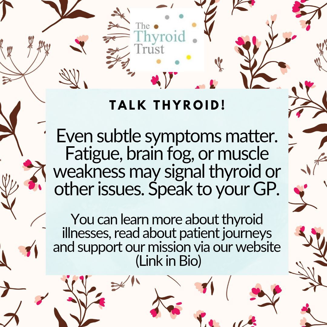 #Talk Thyroid
Learn More here: thyroidtrust.org