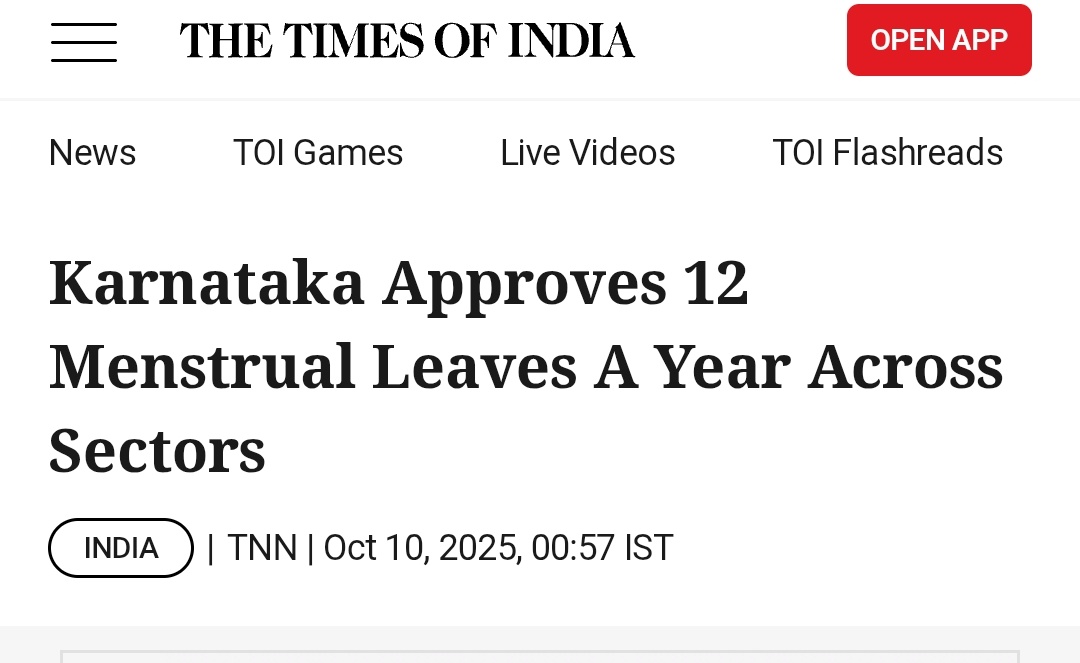 DocPPN's tweet image. Congratulations @CMofKarnataka for great initiative,Introducing menstruation leave will support women’s health, reduce absenteeism, and ultimately enhance productivity and workplace efficiency
#Menstruationleave