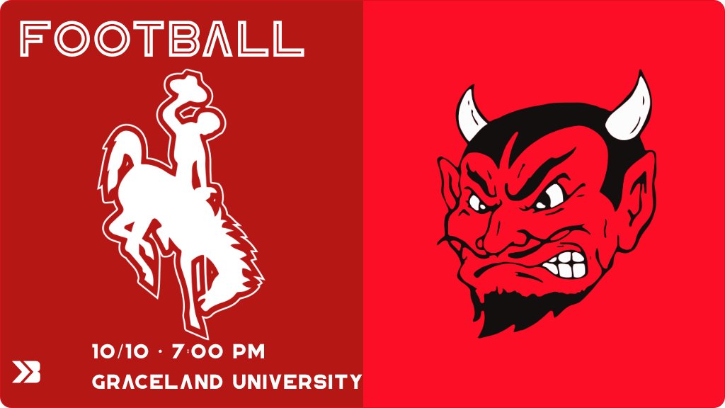 Football (Varsity) Game Day! - Check out the event preview for the The Sidney Cowboys vs The Lamoni Demons. It starts at 7:00 PM and is at Graceland University. gobound.com/ia/ihsaa/footb…