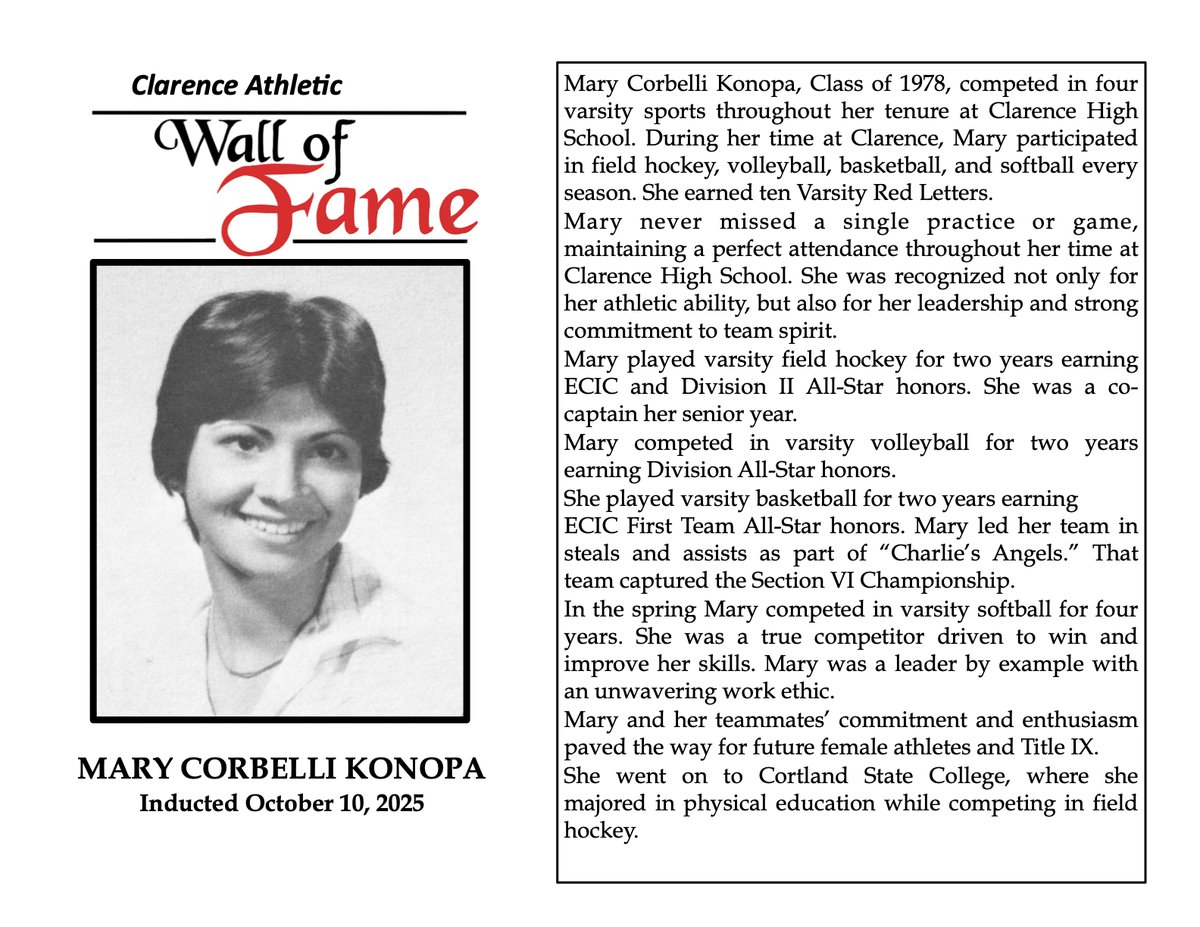 ClarenceWof's tweet photo. Clarence High School Athletic Department Wall of Fame Induction will be live-streamed > https://t.co/6cODGimzta #ClarenceProud @CHS_Devils @ClarAthletics @TheClarenceBee @MatthewFrahm @RedDevilsCLFB https://t.co/CSS3DXepTZ