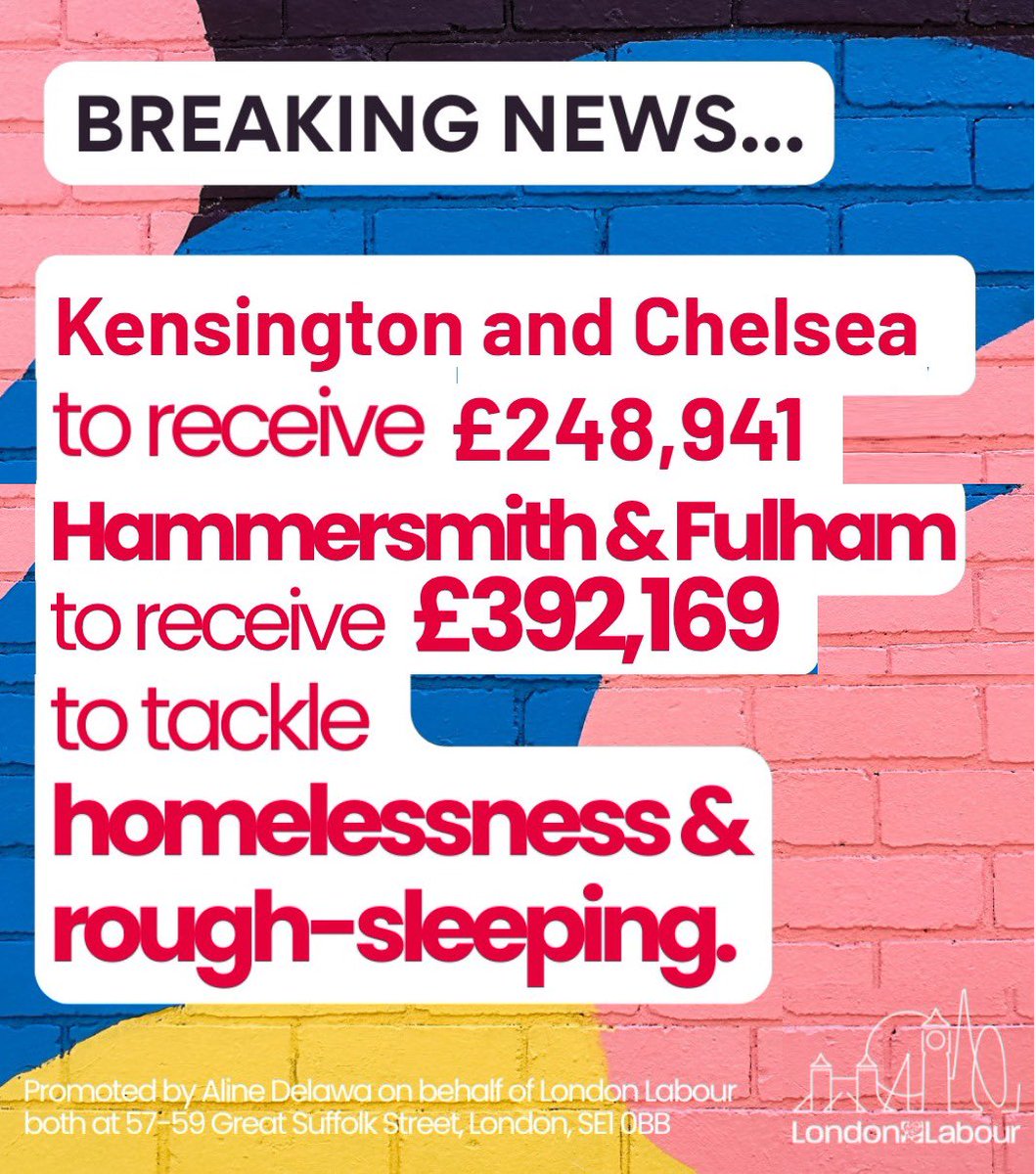 ChelFulhamBen's tweet image. Homelessness nearly doubled under Tories - a disgrace. 

On #WorldHomelessDay, we&apos;re tackling this in Chelsea &amp;amp; Fulham with £250k to @RBKC &amp;amp; £400k to @LBHF. 

More help for children in temp housing with food, school travel &amp;amp; laundry to stay at school. Part of £84m national boost.