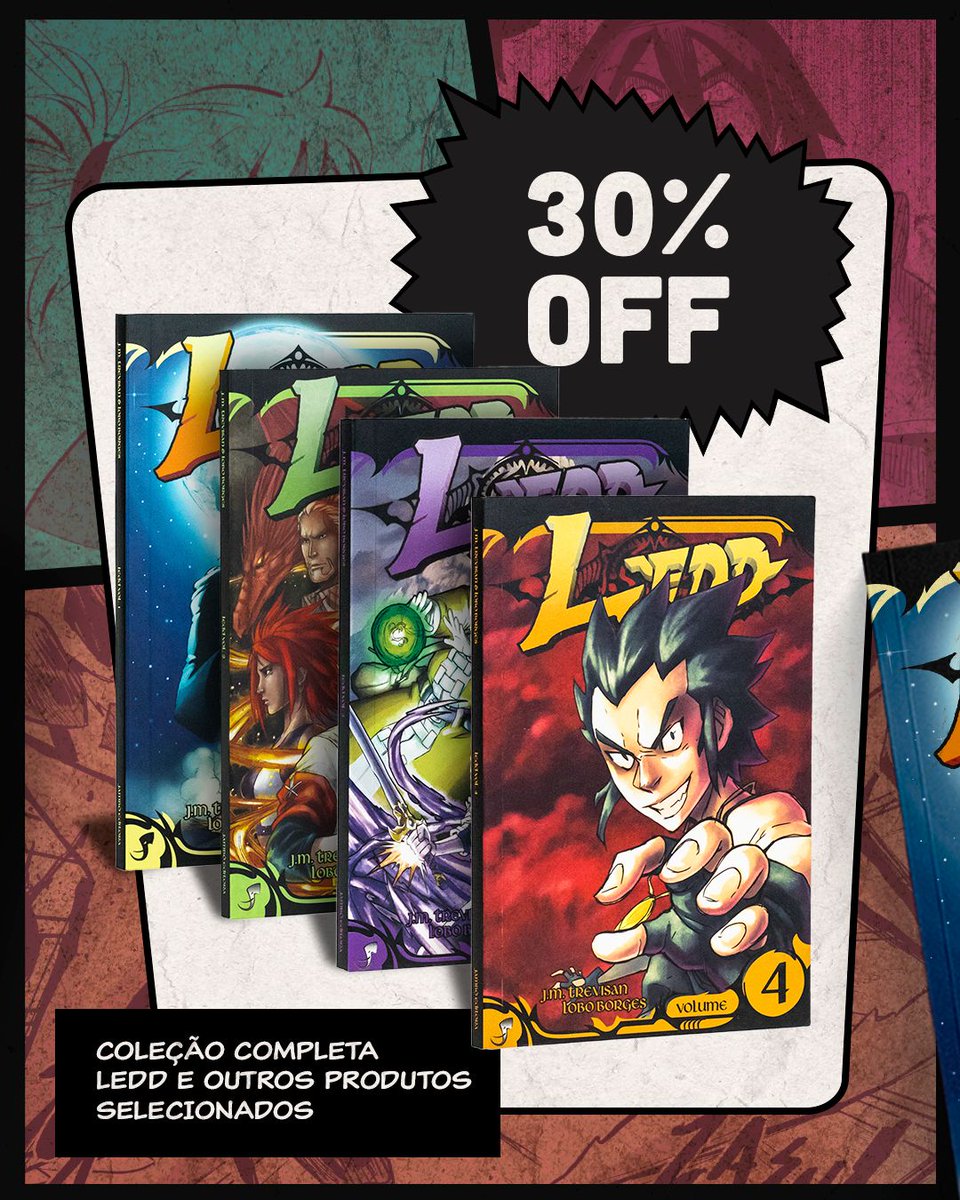 jamboeditora's tweet photo. DESCONTOS HERÓICOS PARA O DIA DAS CRIANÇAS 🦸✨

Aproveite o cupom HEROI30 para ganhar 30% de desconto em produtos selecionados para os mini fãs de fantasia e RPG 🎲

Leve a coleção completa de mangás do aventureiro #Ledd, perfeita para iniciar sua jornada em Arton 🔅 https://t.co/0hPgQl97dj
