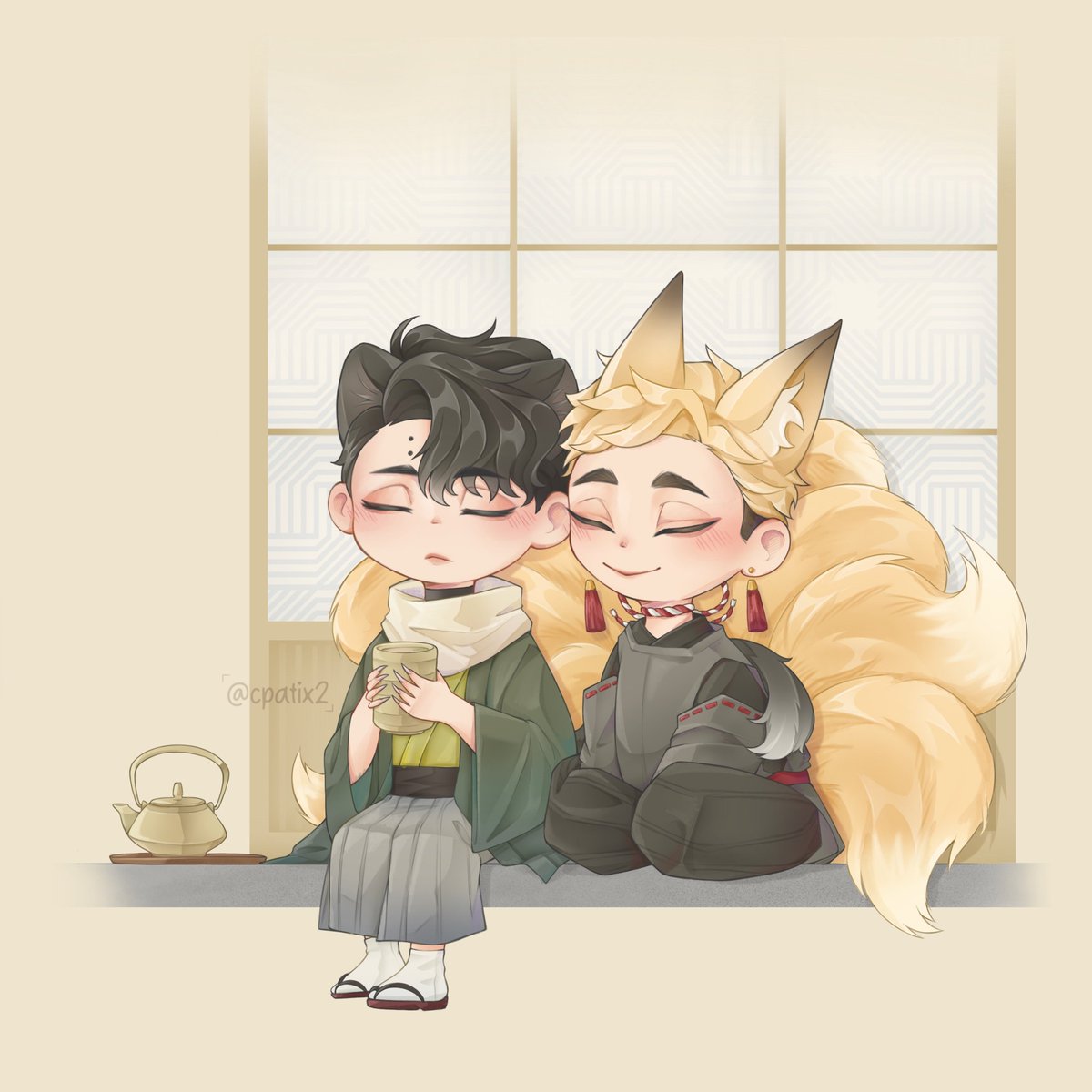 Moment of calm 🍵
#sakuatsu #Haikyuu #佐久侑