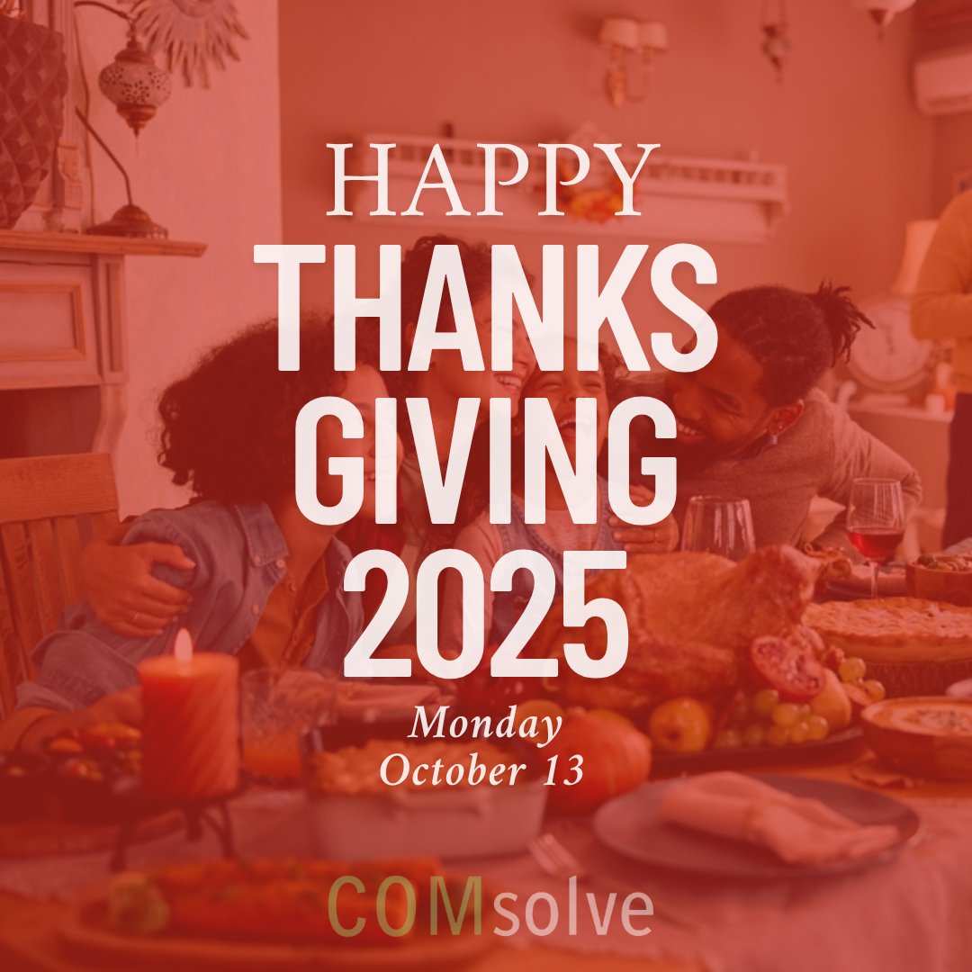 comsolve's tweet image. Happy Thanksgiving to our friends and colleagues across Canada! Whether you’re feasting, relaxing, or catching up with family, we hope your Thanksgiving is filled with good food and good company. Enjoy the long weekend!

#thanksgiving2025