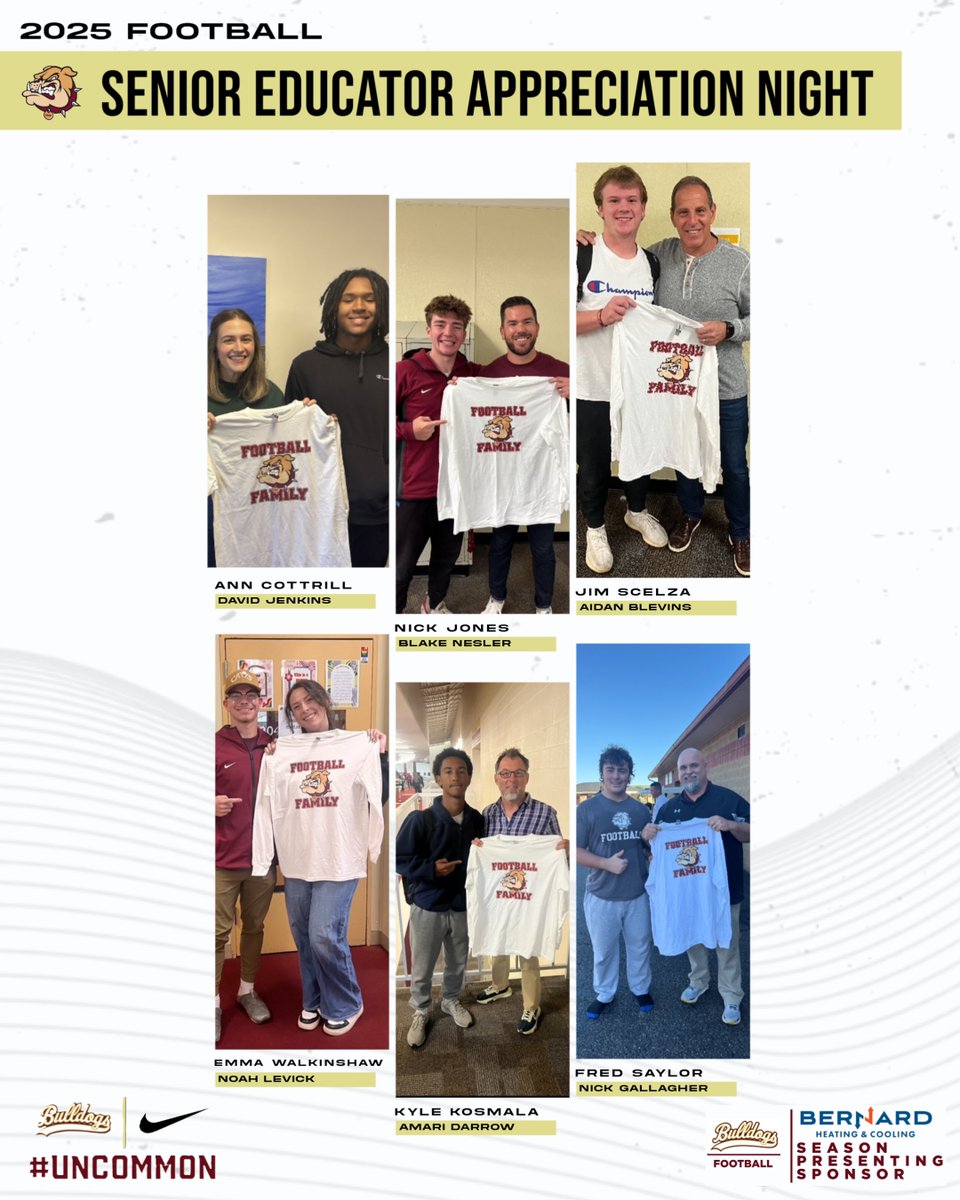 stowfootball's tweet image. Honoring & Recognizing our #UNcommon Educators at tonight's game that have impacted our senior football players during their time at Stow. GO BULLDOGS!