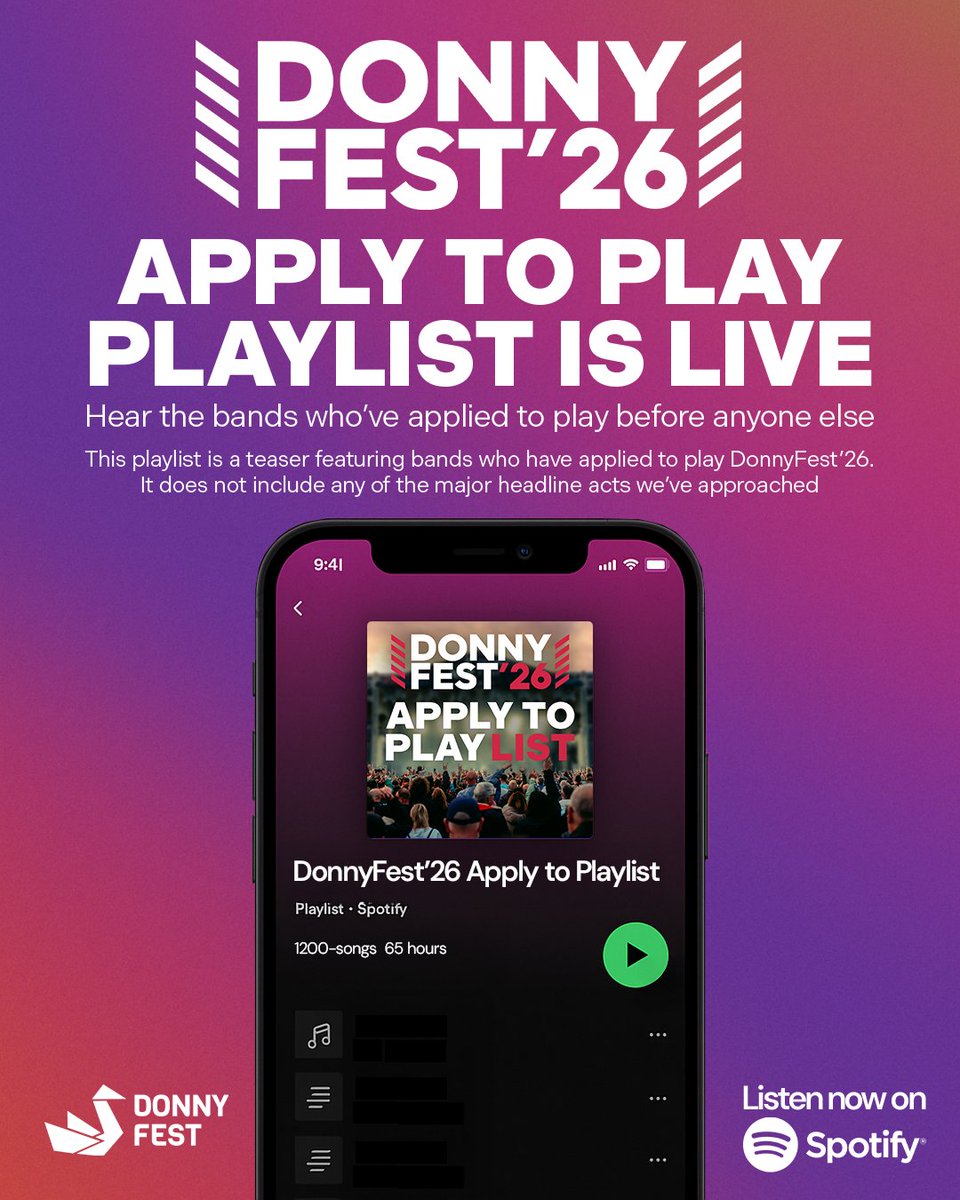 We’ve just dropped a teaser playlist on Spotify packed with bands who’ve applied to play next summer. It’s a real mix,  crossing genres, from established names to upcoming artists making waves.

This is your chance to discover something new, find your favourites, and help shape