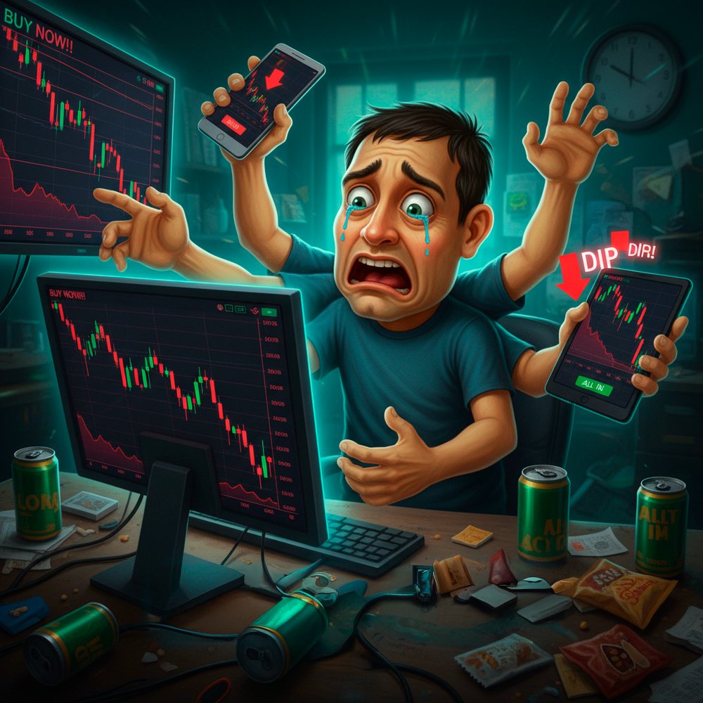 Meme777Life's tweet photo. The Last Dip
$LASTDIP

$LASTDIP is a satirical homage to the crypto community's perennial optimism, or perhaps, its collective delusion, that every significant market downturn is unequivocally "the bottom." This token embodies the viral narrative that inevitably sweeps through forums and social media after brutal liquidations and corrections: the urgent, FOMO-driven call to "buy the dip" before it's "too late." It's a wry commentary on the cyclical nature of market psychology, where the promise of a "last chance" to buy low is a siren song that echoes through every bear market.
This token captures the frantic, multi-platform scramble of the dedicated (or desperate) trader. It's for those who have seen the iconic image of Wojak, with three pairs of hands, simultaneously attempting to execute buy orders on a desktop, phone, and tablet, all while the market chart plunges relentlessly. His face, a contorted mask of panic and determination, perfectly encapsulates the belief that this, finally, is the definitive "last dip" before the inevitable moonshot. $LASTDIP is a playful yet profound reflection on the human condition within crypto: the eternal chase for the perfect entry, the fear of missing out on the rebound, and the enduring hope that this time, it really is the last time we'll see prices this low.
"The last dip before the moon... probably. Get in before it's too late (again!)."