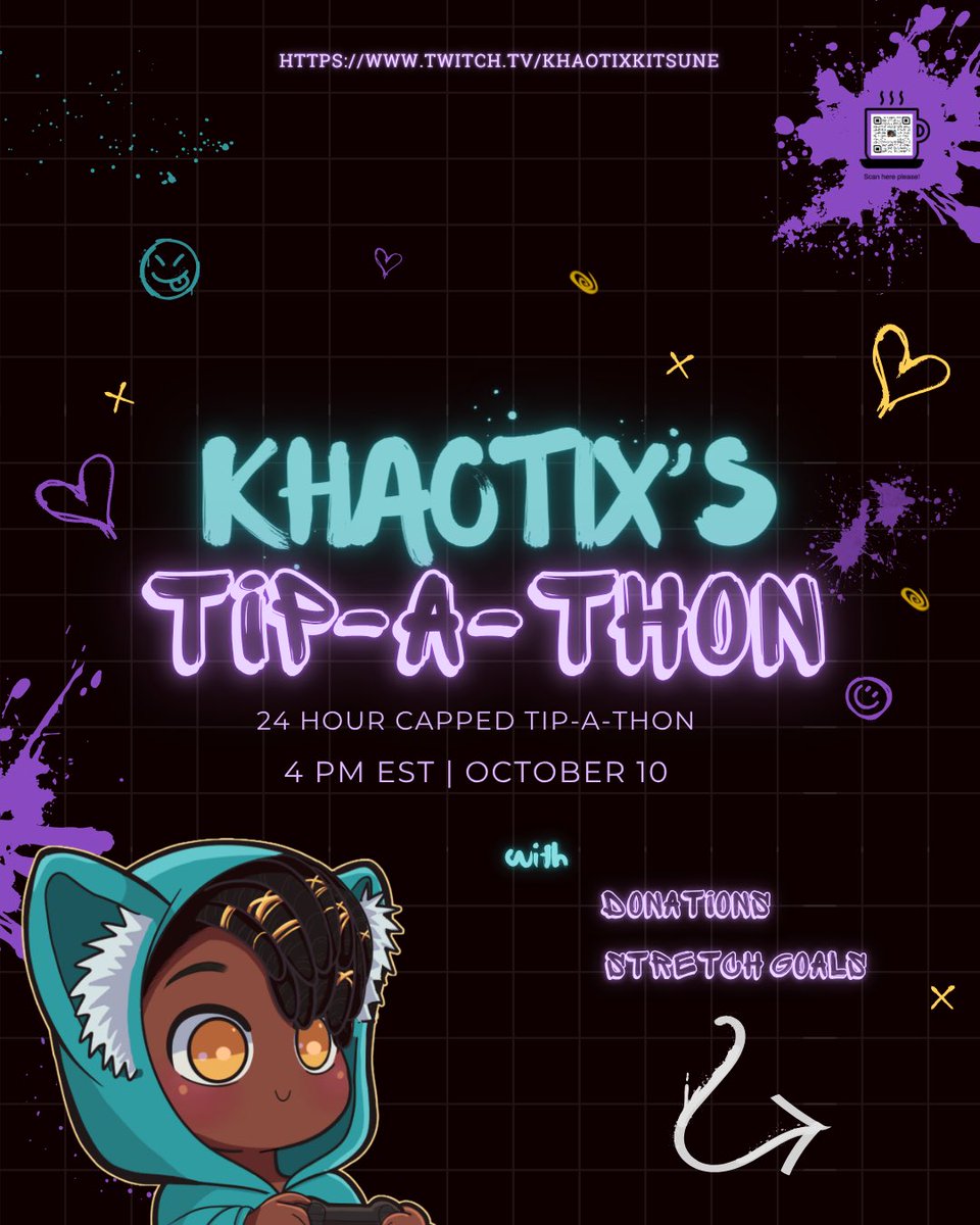 KhaotixKit13's tweet photo. IM ANXIOUS! So to help me out @xbeeebs helped me out by making this flyer for me for my 24-hour Capped Tipathon! I’ll be live over on https://t.co/bSZdKE3n6Z at 4pm est!!! Ahhhhh 3 hours!!! https://t.co/dF20QhwwQL