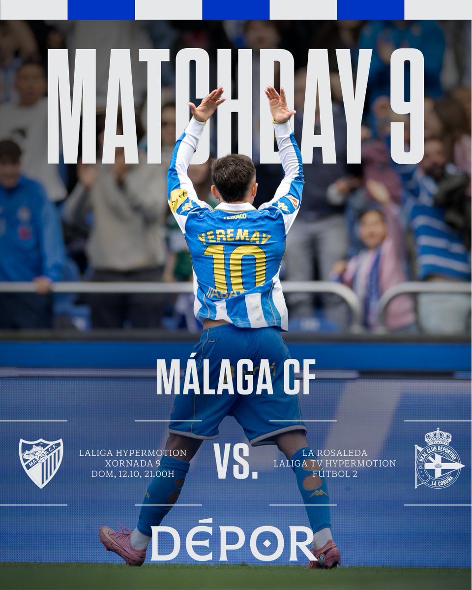 𝐌𝐚𝐭𝐜𝐡𝐝𝐚𝐲

⚽ Málaga CF - #Dépor
⌚ 21:00h.
📍 La Rosaleda

#MálagaDépor #LaLigaHypermotion