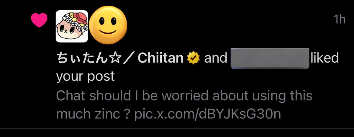 LiaMidnightAss's tweet photo. I’m gonna tempt fate here but if chiitan replies to this then I will draw her results of using this much zinc 😳 https://t.co/abNTzYmQ60