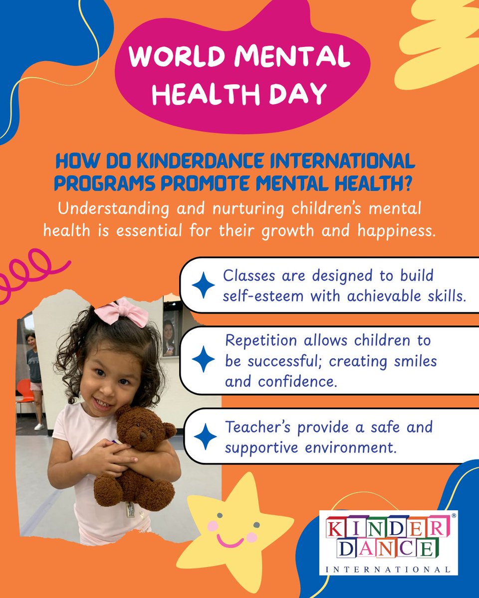 Do something that makes you smile and your heart happy today! Movement and exercise are scientifically proven to significantly improve mental health.
#kinderdanceinternational #worldmentalhealthday #healthybodieshealthyminds #nurtureselfconfidence