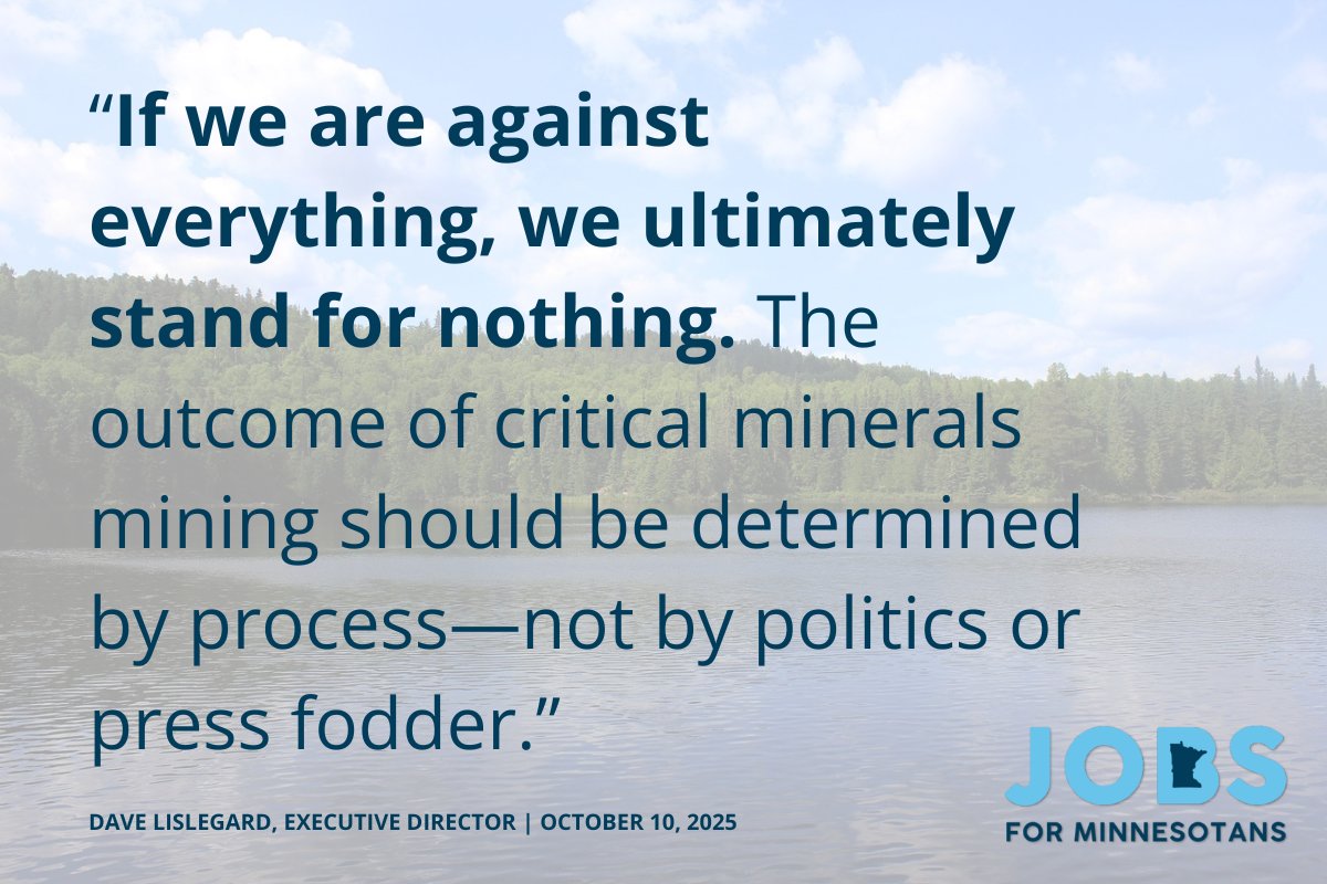 "We risk sending a dangerous message—that Minnesota is closed for business." Read Dave Lislegard's new commentary in the Star Tribune on how process, not politics, should determine the outcomes of projects in our state.

startribune.com/bwca-copper-or…