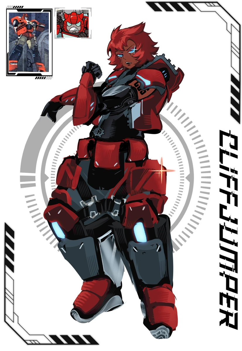 Droid CliffJumper concept, she’s a fembot here 🤭 #transformers #tfone