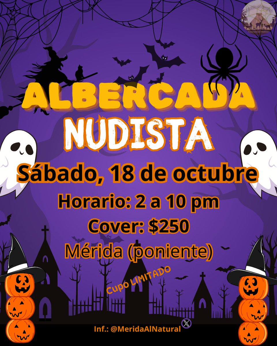 MeridaAlNatural's tweet photo. ¡Faltan 8 días para la Albercada Nudista (18/Oct)! Únete a esta experiencia respetuosa en Mérida. DM para info.
👁️Es sobre conexión natural, respeto y autoaceptación
❌¡no es exhibición!
#MeridaAlNatural #NudismoSocial https://t.co/2GXcDASTWP