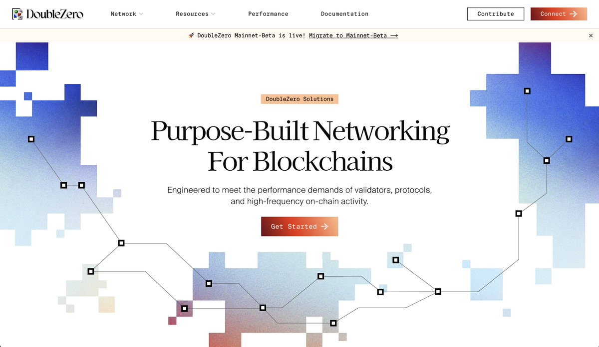 ブロックチェーン向けに専用設計されたネットワーキングを紹介するDoubleZero Solutionsのホームページ