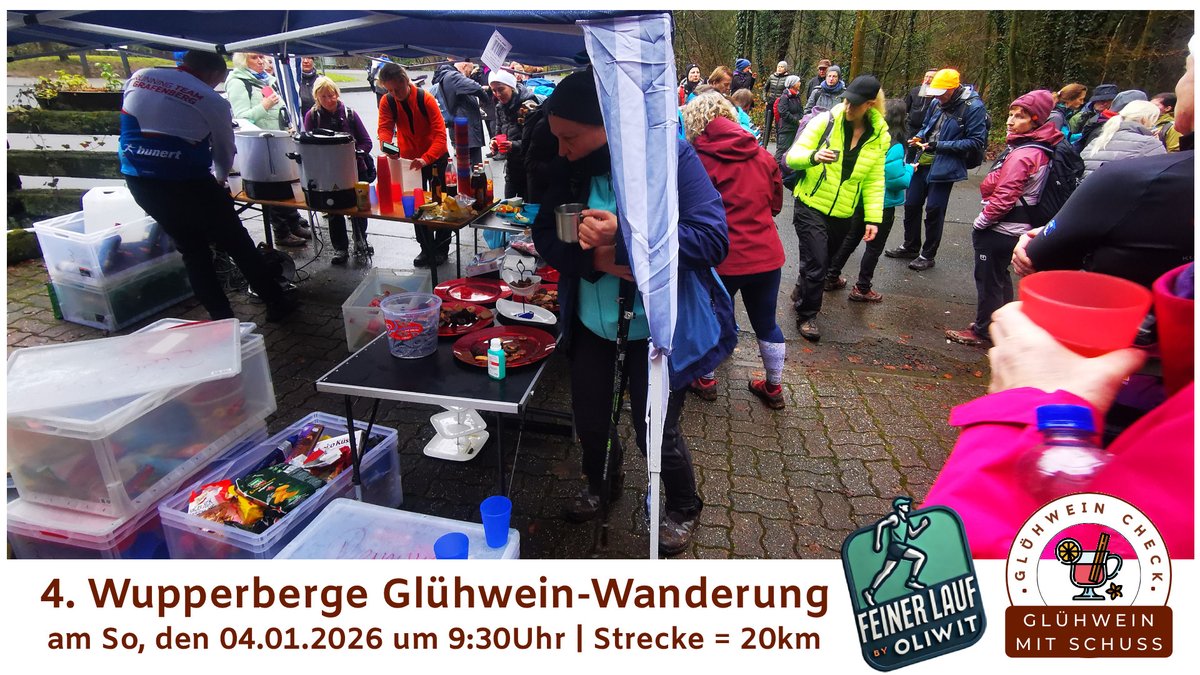 CheckGluhwein's tweet photo. #Wupperberge Glühwein Wanderung: Am 4.Jan startet zum 4x die beliebte 20km Wanderung. Infos zur Strecke,  Stimmung &amp; Anmeldung: https://t.co/GJVNFIjFJK 

Mitmachen lohnt sich. Auch Laien kommen lächelnd ins Ziel, versprochen😀 
#glühwein  
#GlühweinWanderung
#wupperlauf https://t.co/ifHxtsZtmR
