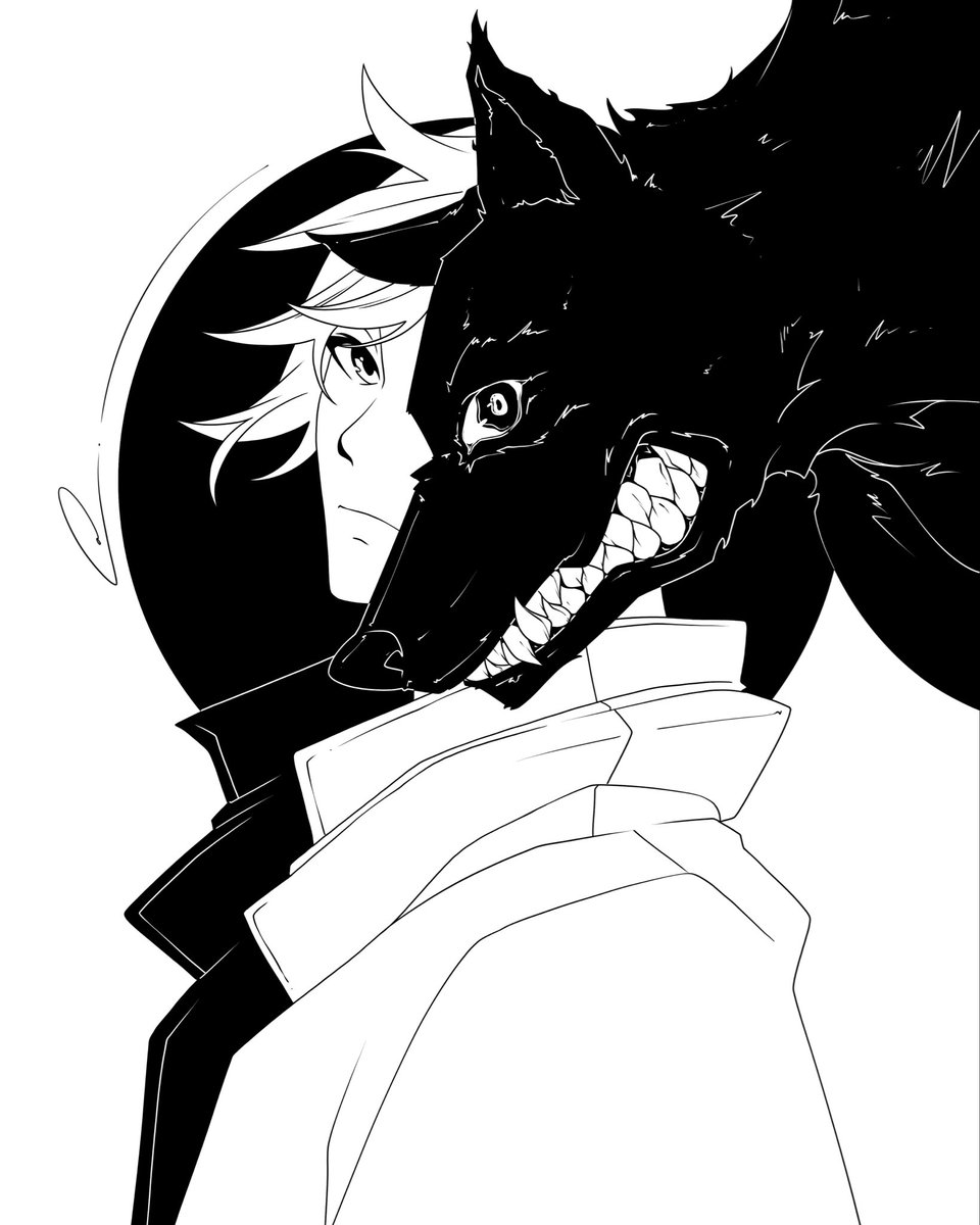 tetsuyaart's tweet photo. Inktober jour 10 - Loup-garou 🌕 https://t.co/64pk9W35Ti