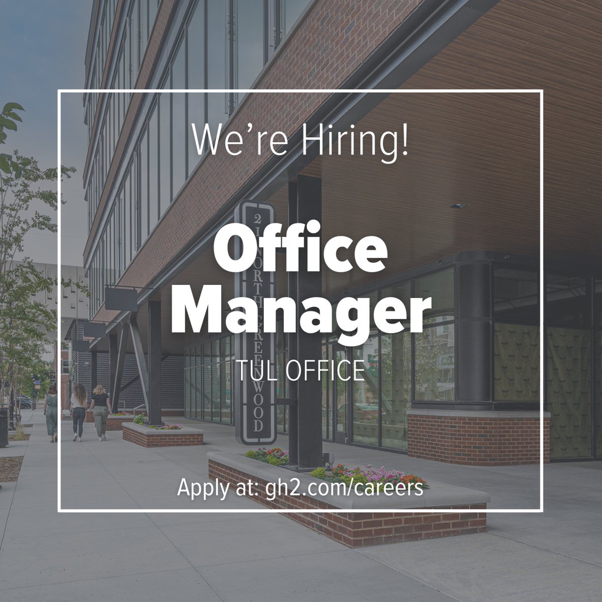 Our Tulsa office is looking for an Office Manager to join our team! This role is essential to ensuring smooth office operations and delivering excellent client service. 

Head to our website to learn more about this position and apply now: gh2.com/careers/